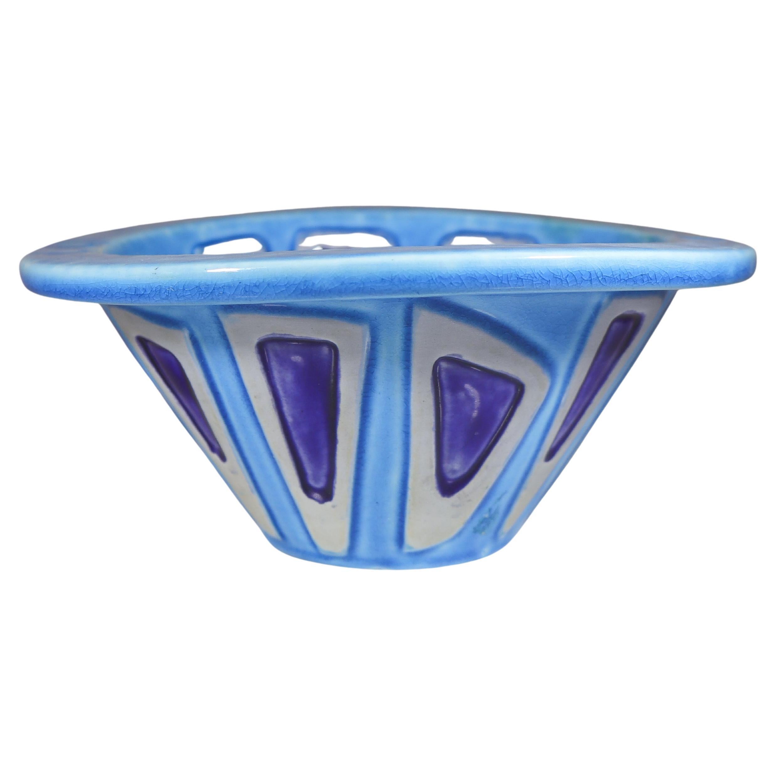 Carl-Harry Stålhane, Rörstrand, Modern, Abstract Turquoise Bowl - Scandinavian For Sale