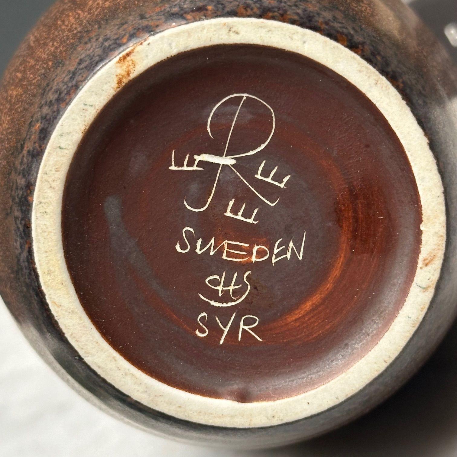 Carl-Harry Stalhane, Rörstrand, Modernismo sueco de mediados de siglo, Jarra de gres naranja en venta 3