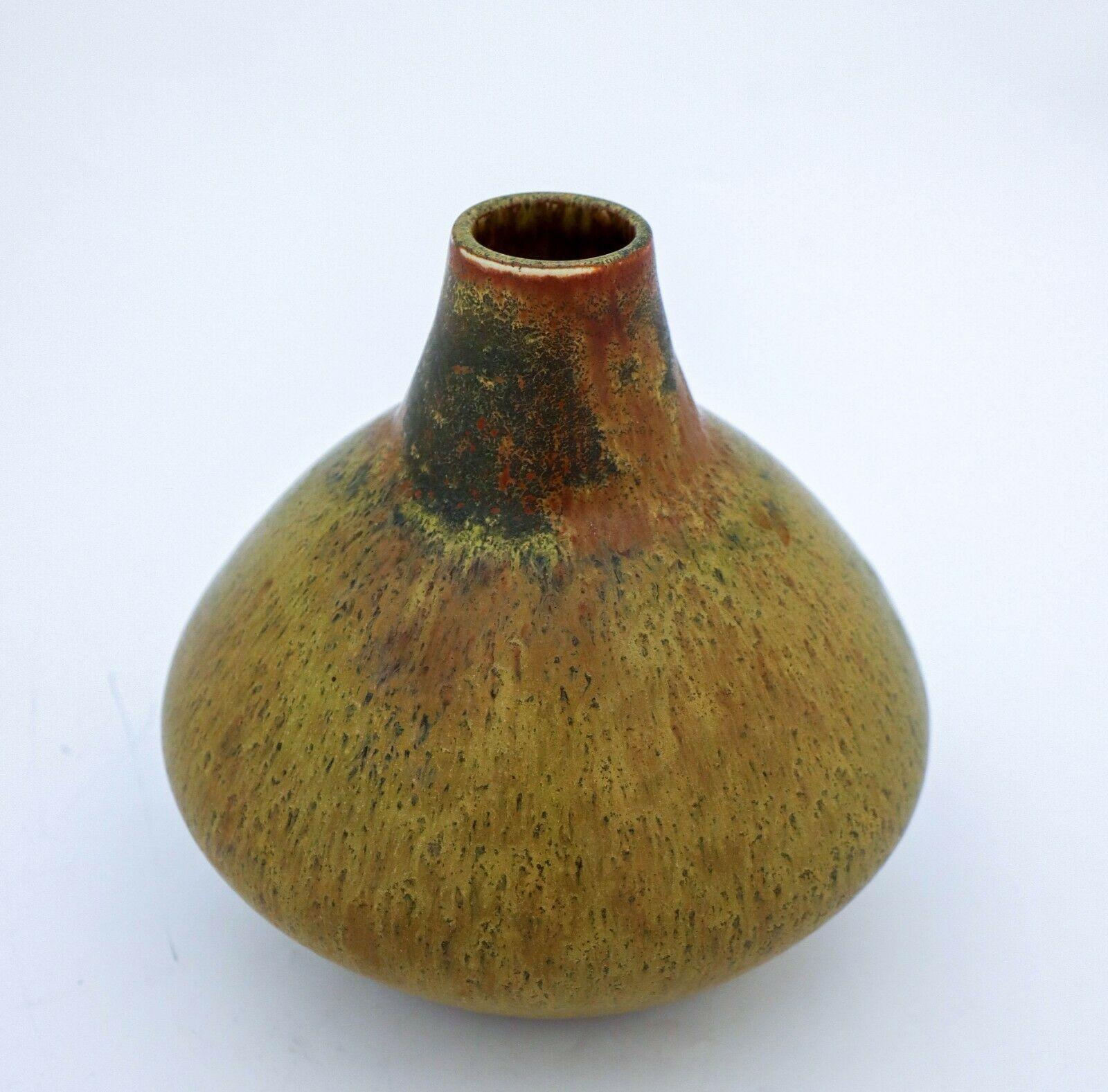 Glazed Carl-Harry Stålhane, Rörstrand, Yellow Unique Stoneware Vase, 1963