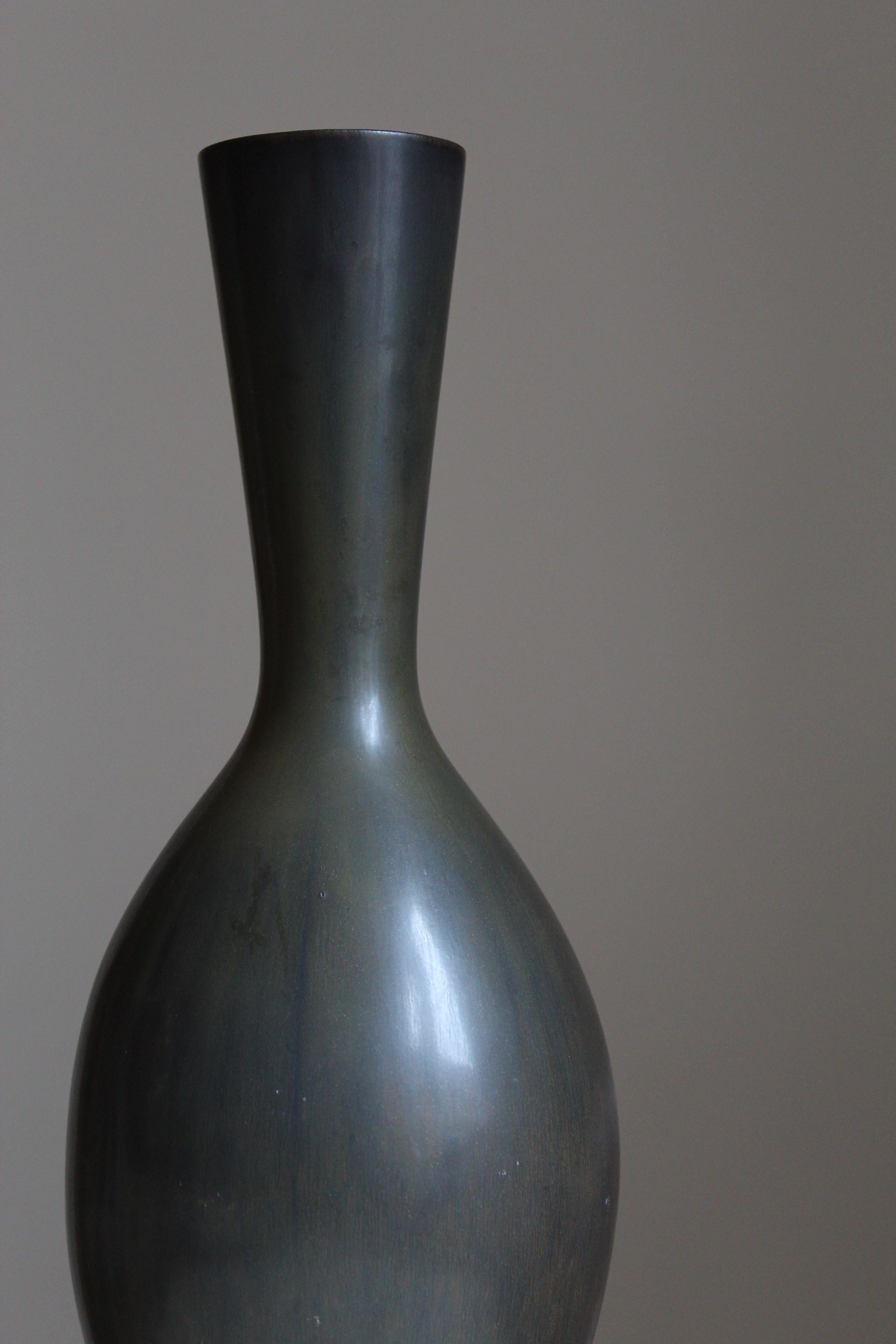 Swedish Carl-Harry Stålhane, Sizable Vase or Vessel, Glazed Stoneware Rörstand, 1950s