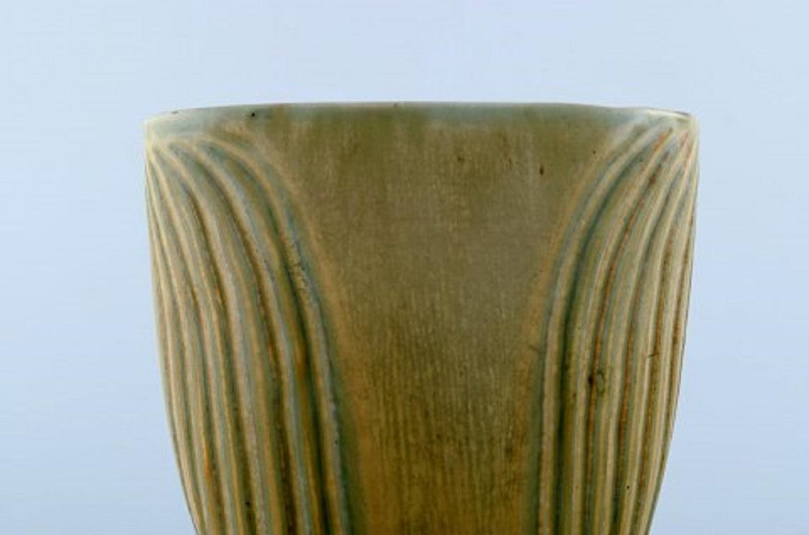 Scandinavian Modern Carl Harry Stålhane/Stalhane, Rörstrand/Rorstrand Stoneware Vase, Rare Form For Sale