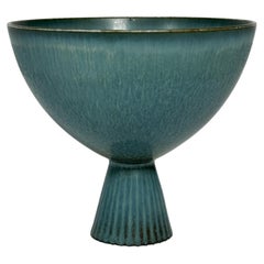 Carl Harry Stalhane Stoneware Bowl Footed Rörstrand Sweden 1950s