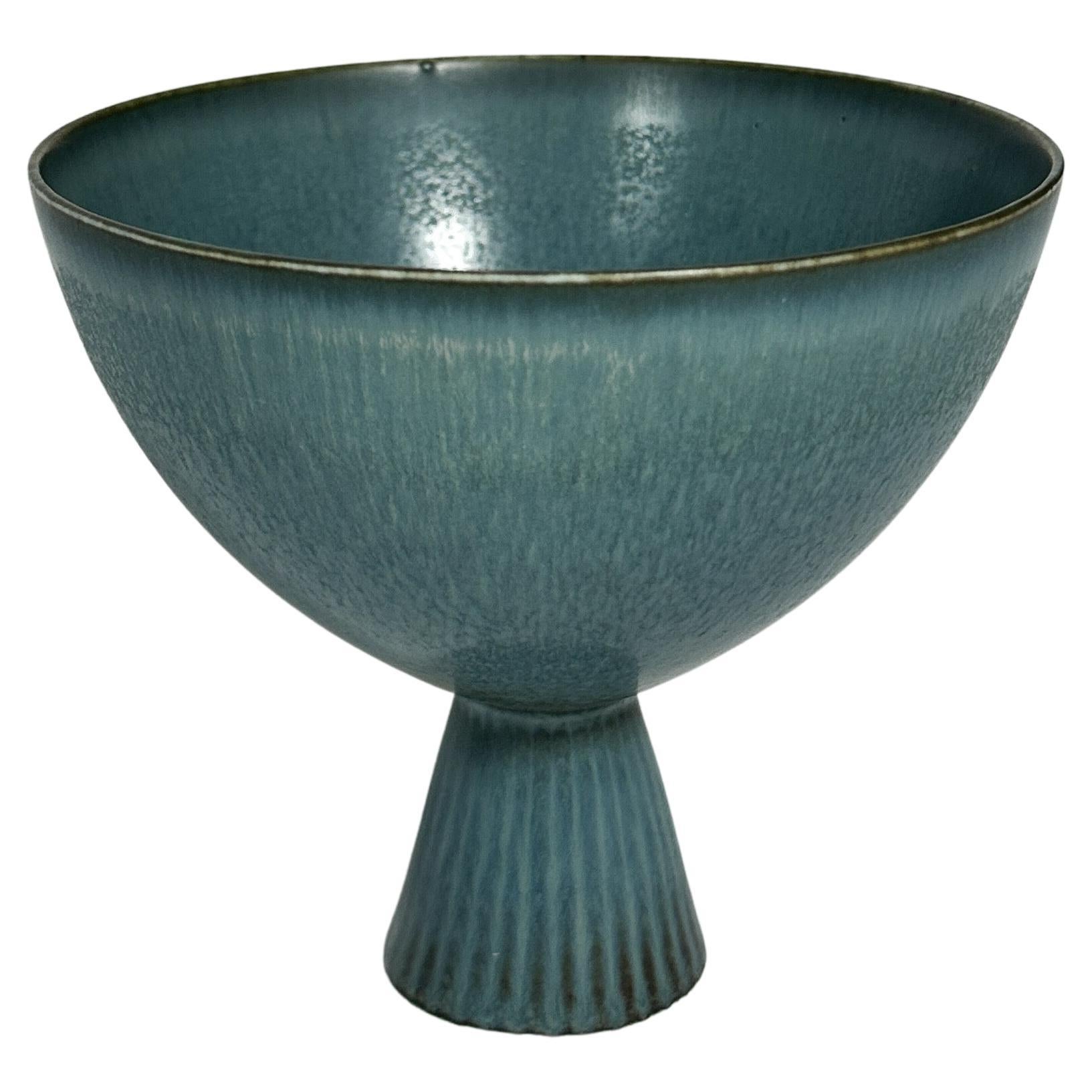 Ciotola in gres Carl Harry Stalhane con piede Rörstrand Svezia 1950s in vendita