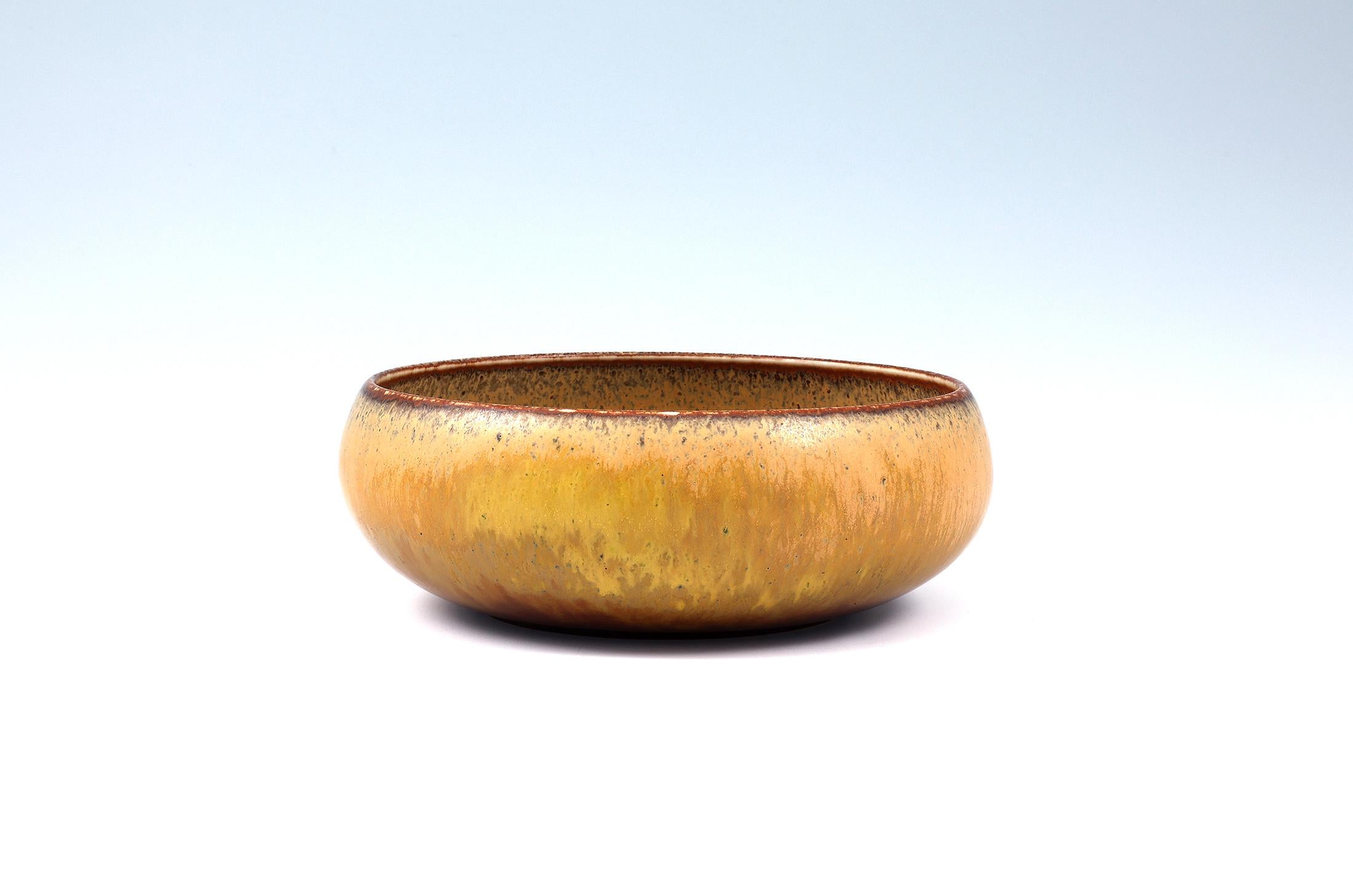 Carl-Harry Stalhane, Stoneware Bowl, Handmade Work Rörstrand, Sweden 1950's In Good Condition For Sale In Tokyo, 13