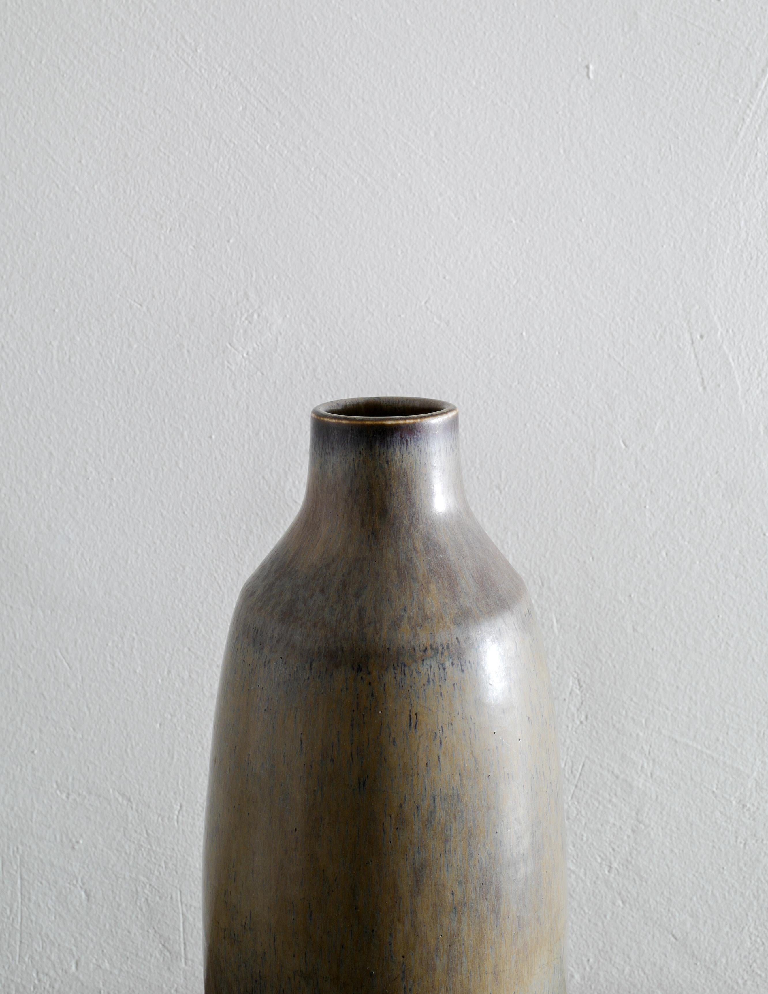 Carl-Harry Stålhane Stoneware Ceramic Vase for Rörstrand, 1950s In Good Condition For Sale In Stockholm, SE