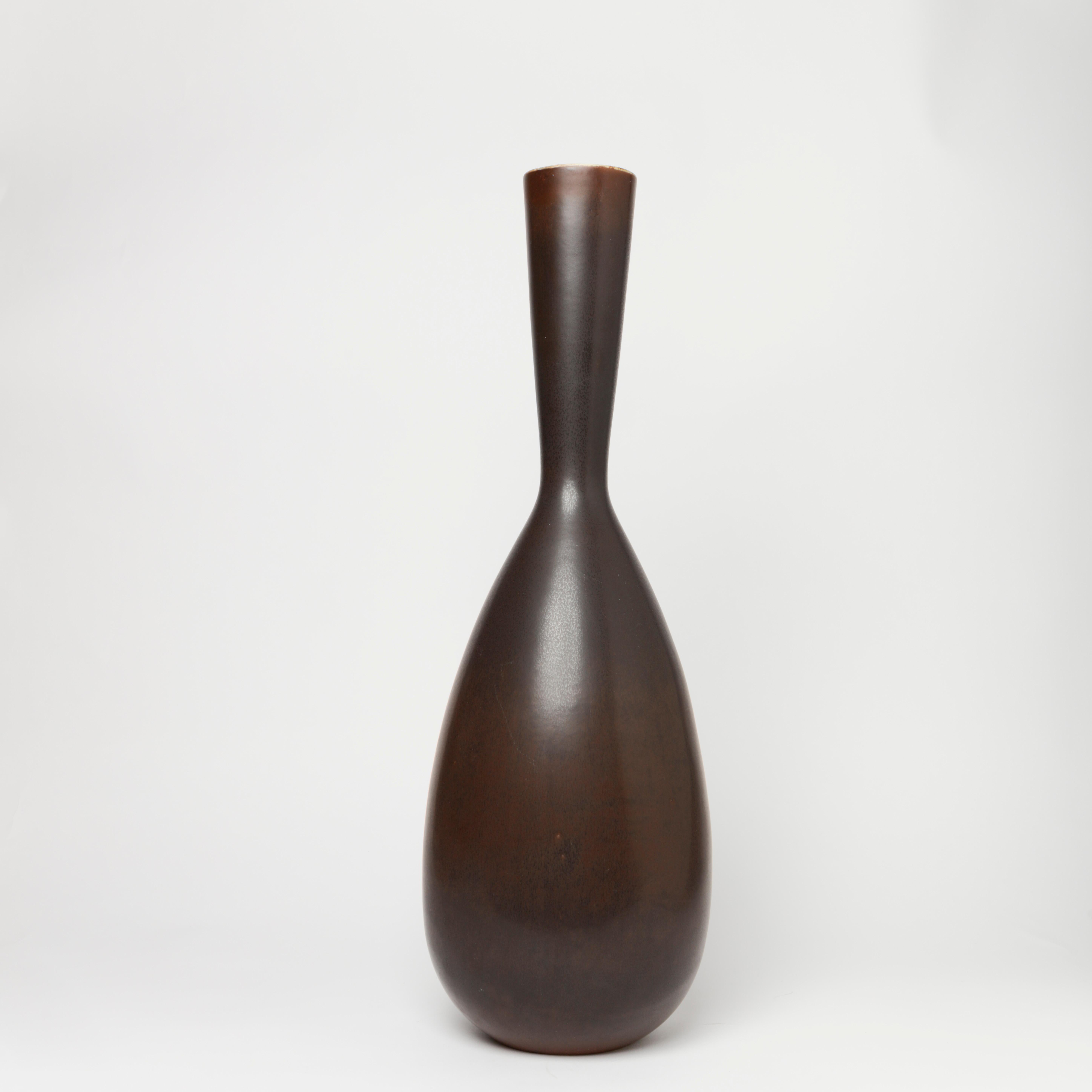 Scandinavian Modern Carl-Harry Stålhane Stoneware Floor Vase for Rörstrand, 1950s For Sale