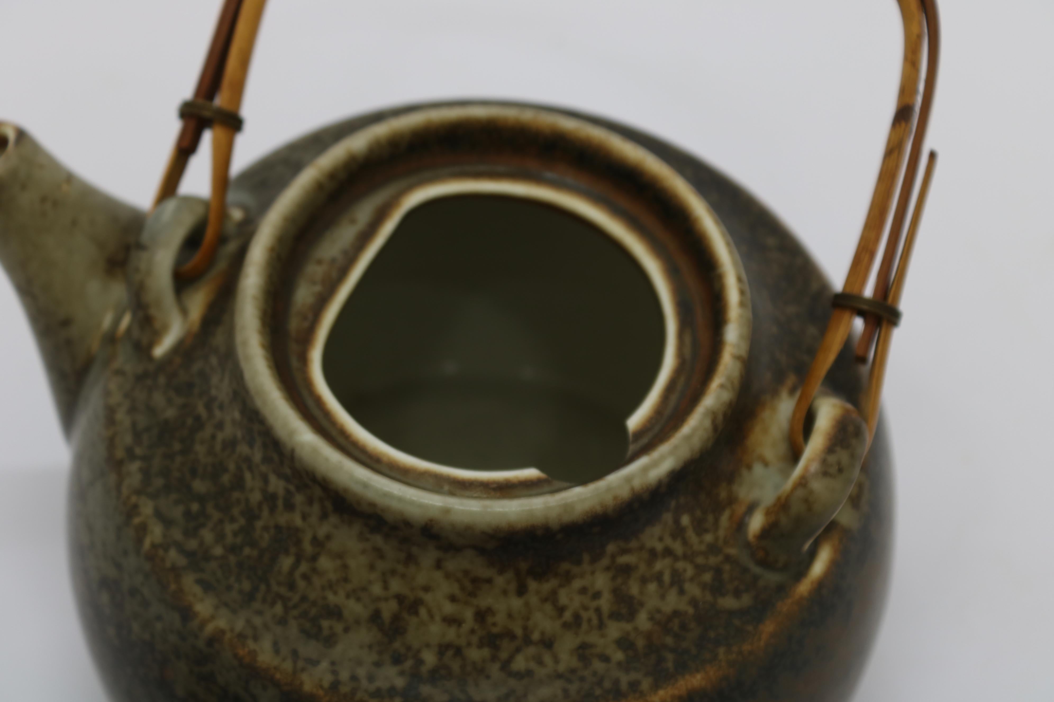 Mid-20th Century Carl-Harry Stalhane Stoneware Tea Pot Made at Rörstrand, Sweden in the 1960s