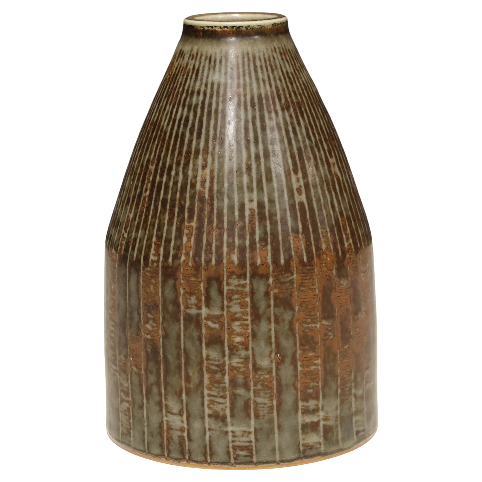 Carl-Harry Stalhane Stoneware Vase for Rostrand, Sweden For Sale