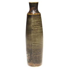 Vintage Carl-Harry Stalhane Stoneware Vase for Rostrand, Sweden