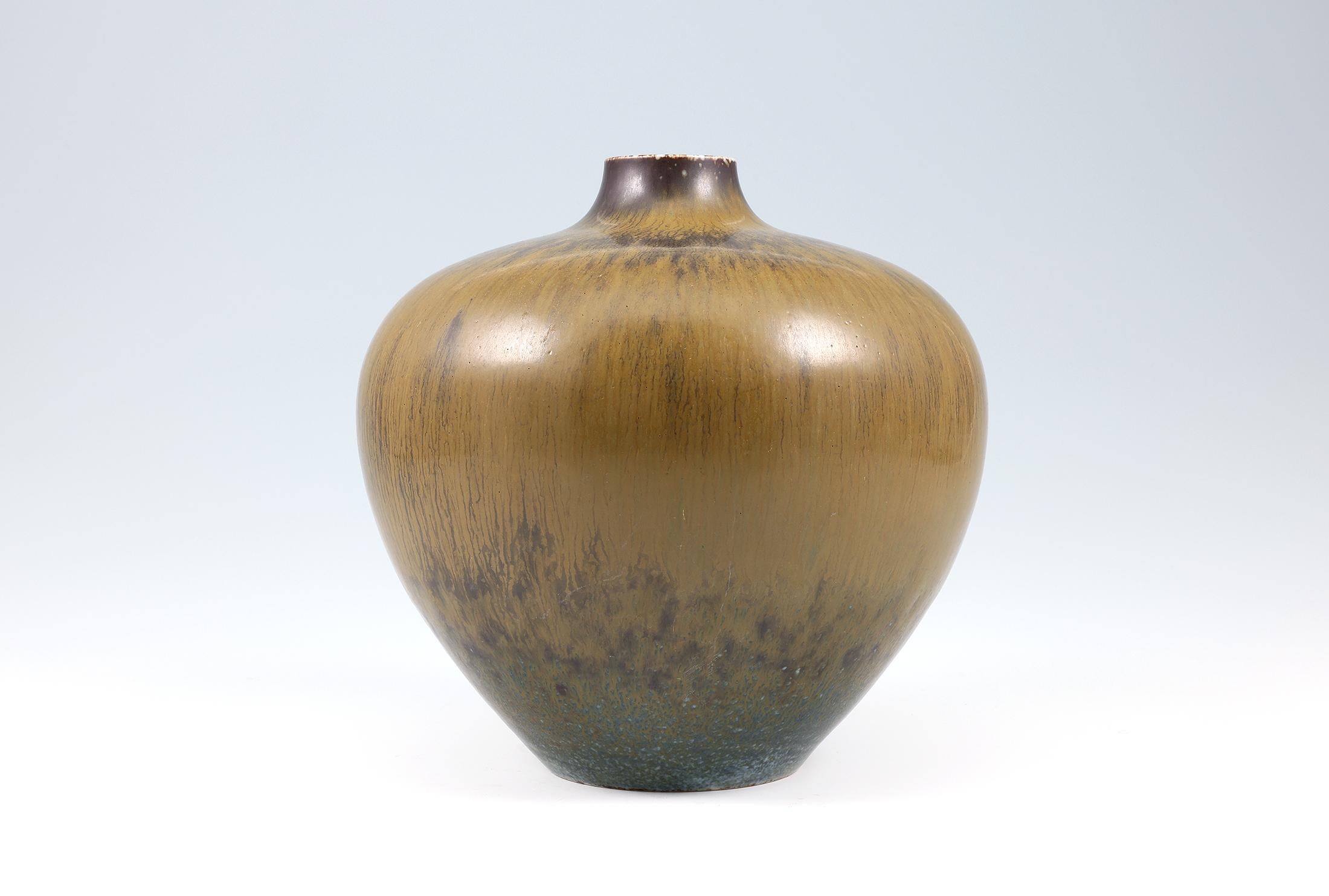 Swedish Carl-Harry Stalhane, Stoneware Vase Handmade Work Rörstrand, Sweden 1950's For Sale