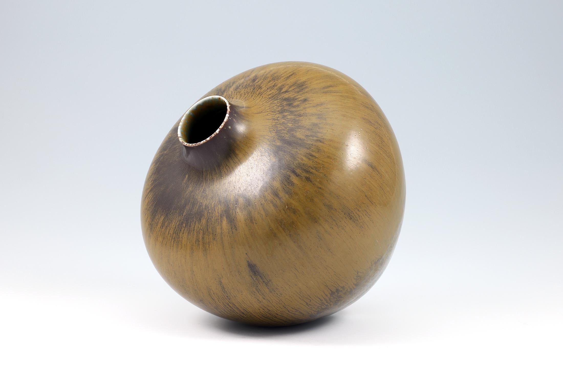 20th Century Carl-Harry Stalhane, Stoneware Vase Handmade Work Rörstrand, Sweden 1950's For Sale