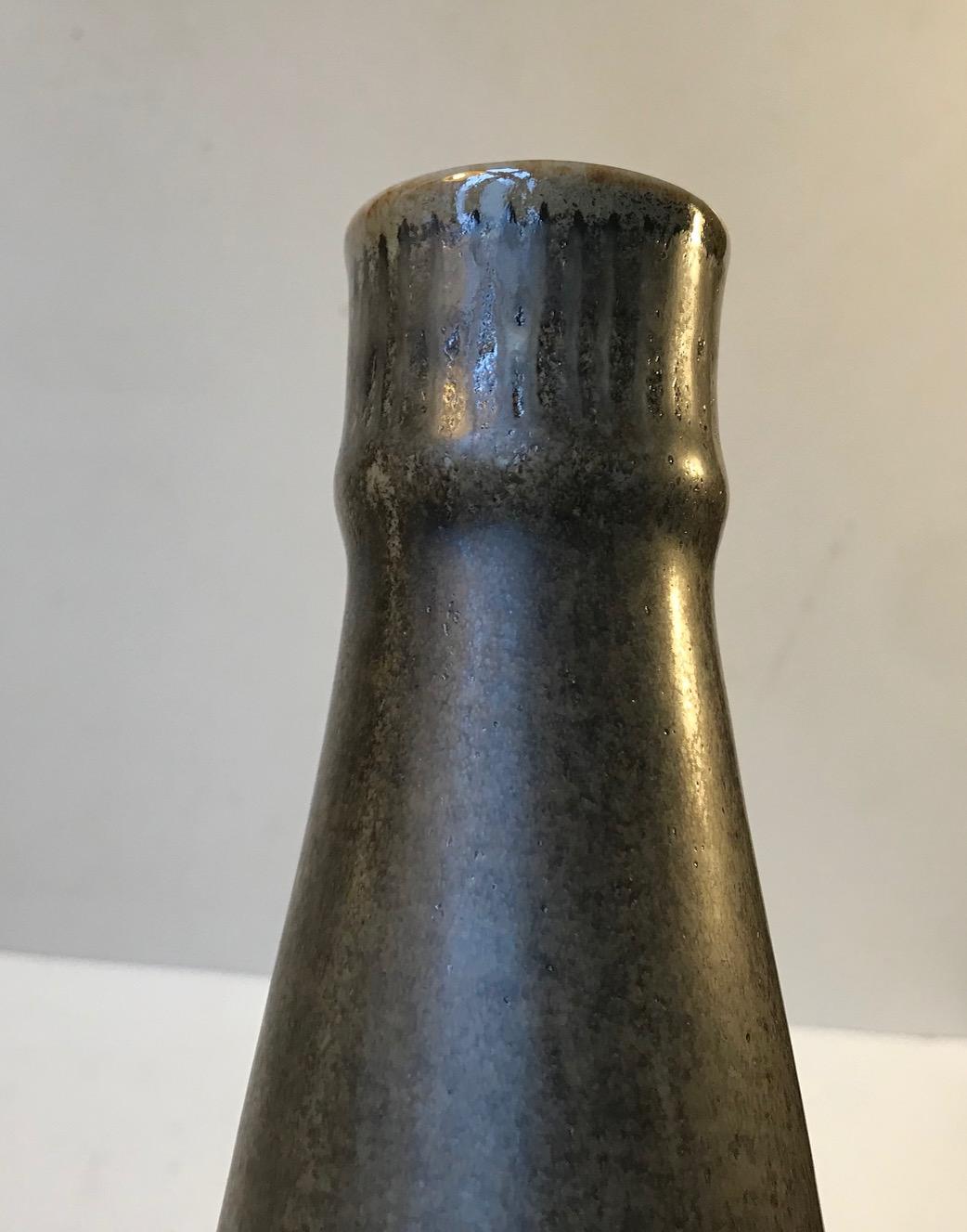 Carl Harry Stålhane Stoneware Vase in Haresfur for Rörstrand, 1960s 2