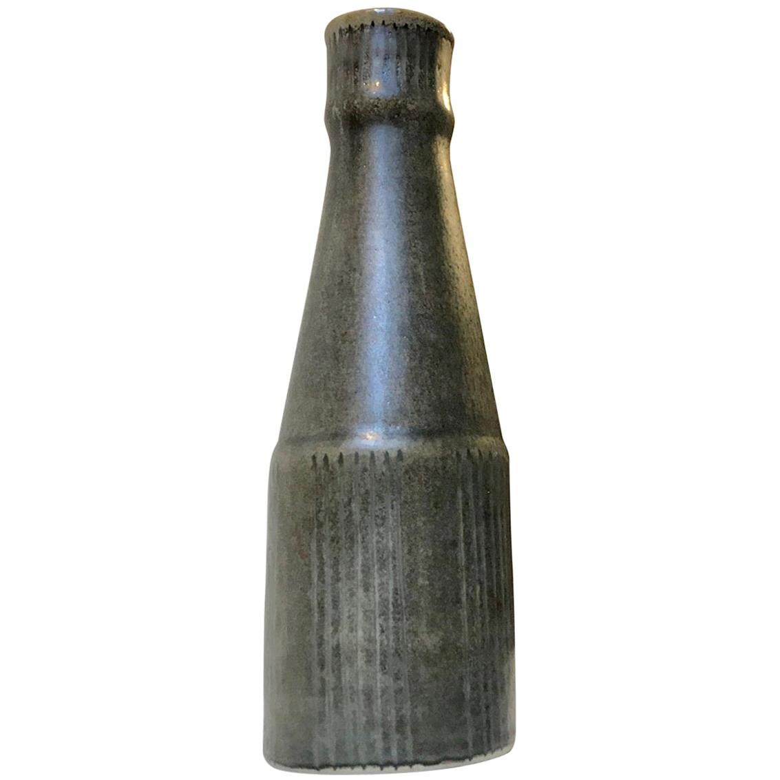 Carl Harry Stålhane Stoneware Vase in Haresfur for Rörstrand, 1960s