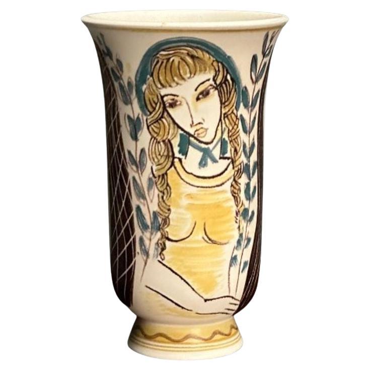 Carl-Harry Stålhane, Swedish Mid-Century Modern, Stoneware Vase, Sweden, 1943 For Sale