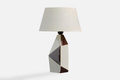 Carl-Harry Stålhane, Table Lamp, Ceramic, Fabric, Sweden, 1950s