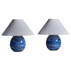 Carl-Harry Stålhane, Table Lamps, Stoneware, Sweden, 1970s
