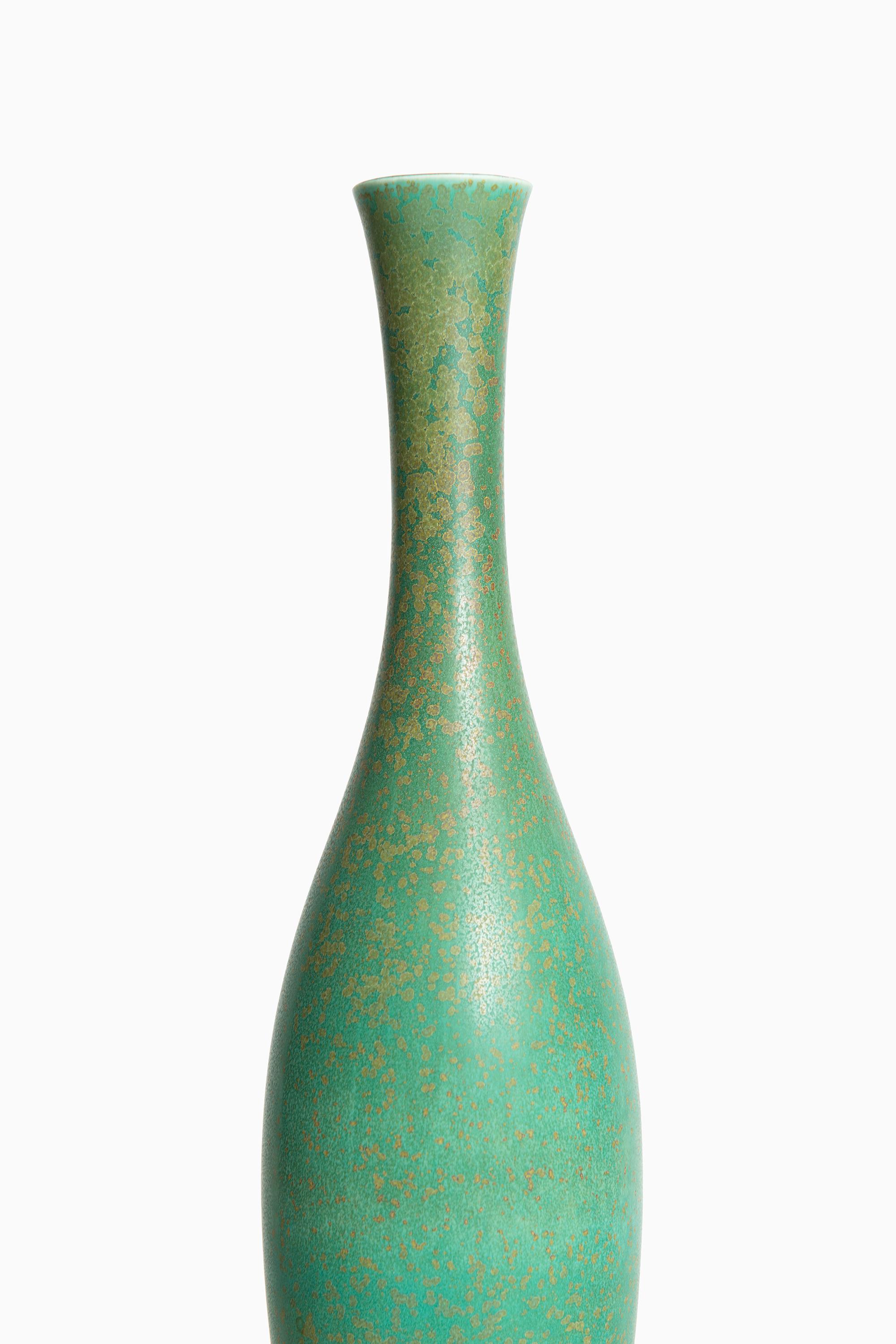 Mid-20th Century Carl-Harry Stålhane Tall Ceramic Vase by Rörstrand in Sweden