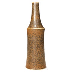Retro Carl-Harry Stalhane Tall Stoneware Vase for Rostrand, Sweden