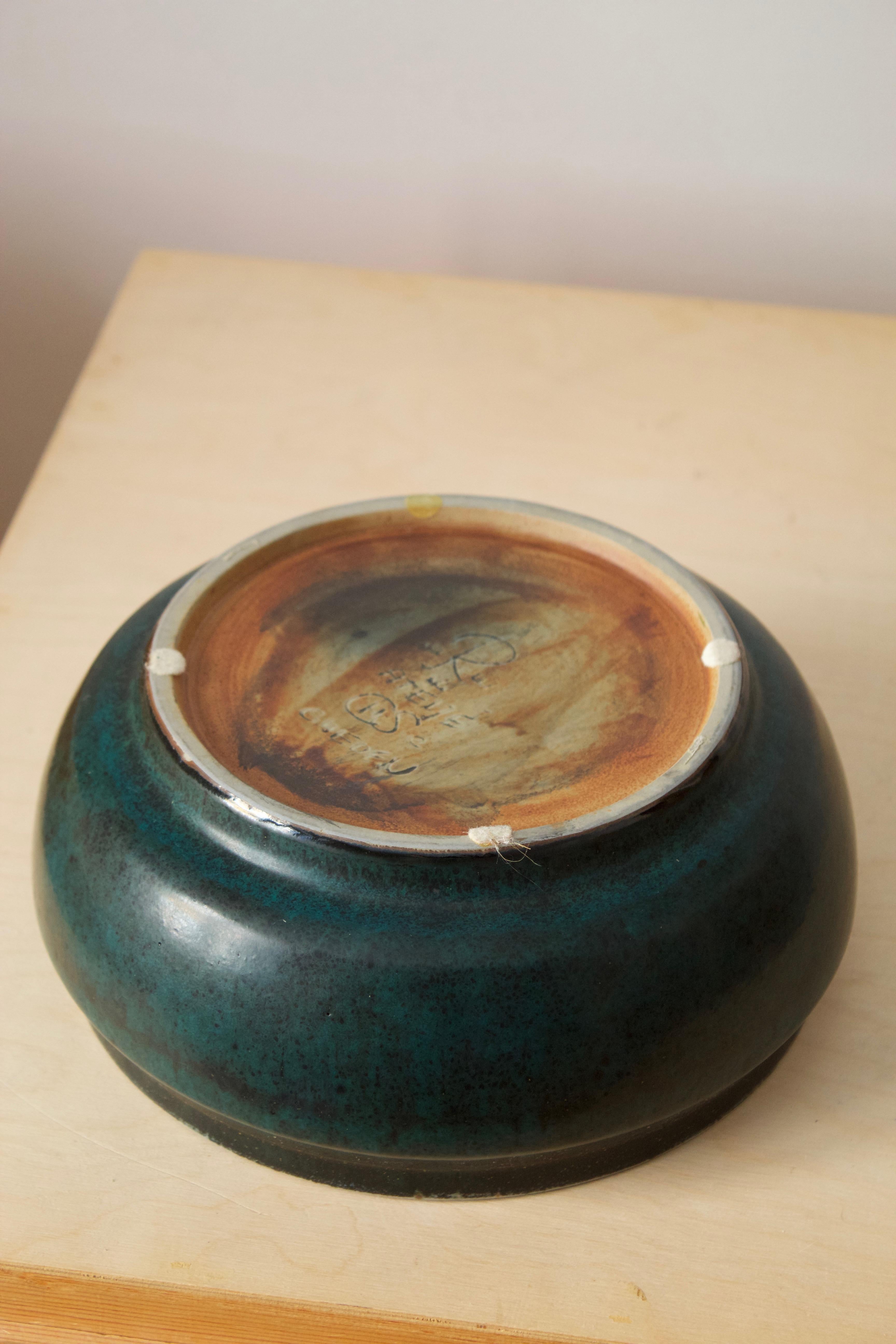 Carl-Harry Stålhane, Unique Bowl, Glazed Stoneware, Rörstrand, 1960s In Good Condition In High Point, NC