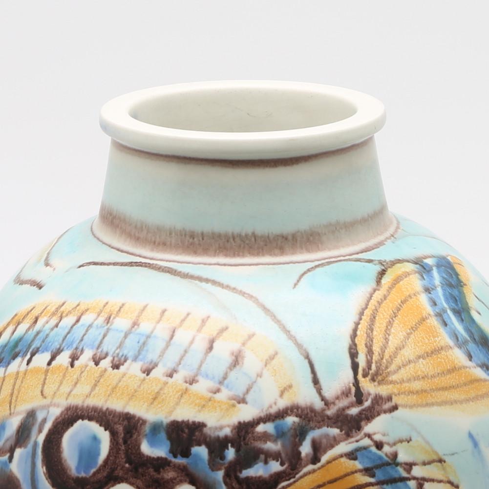 Carl-Harry Stålhane, Unique Hand Decorated Vase, Sweden, 1944 1