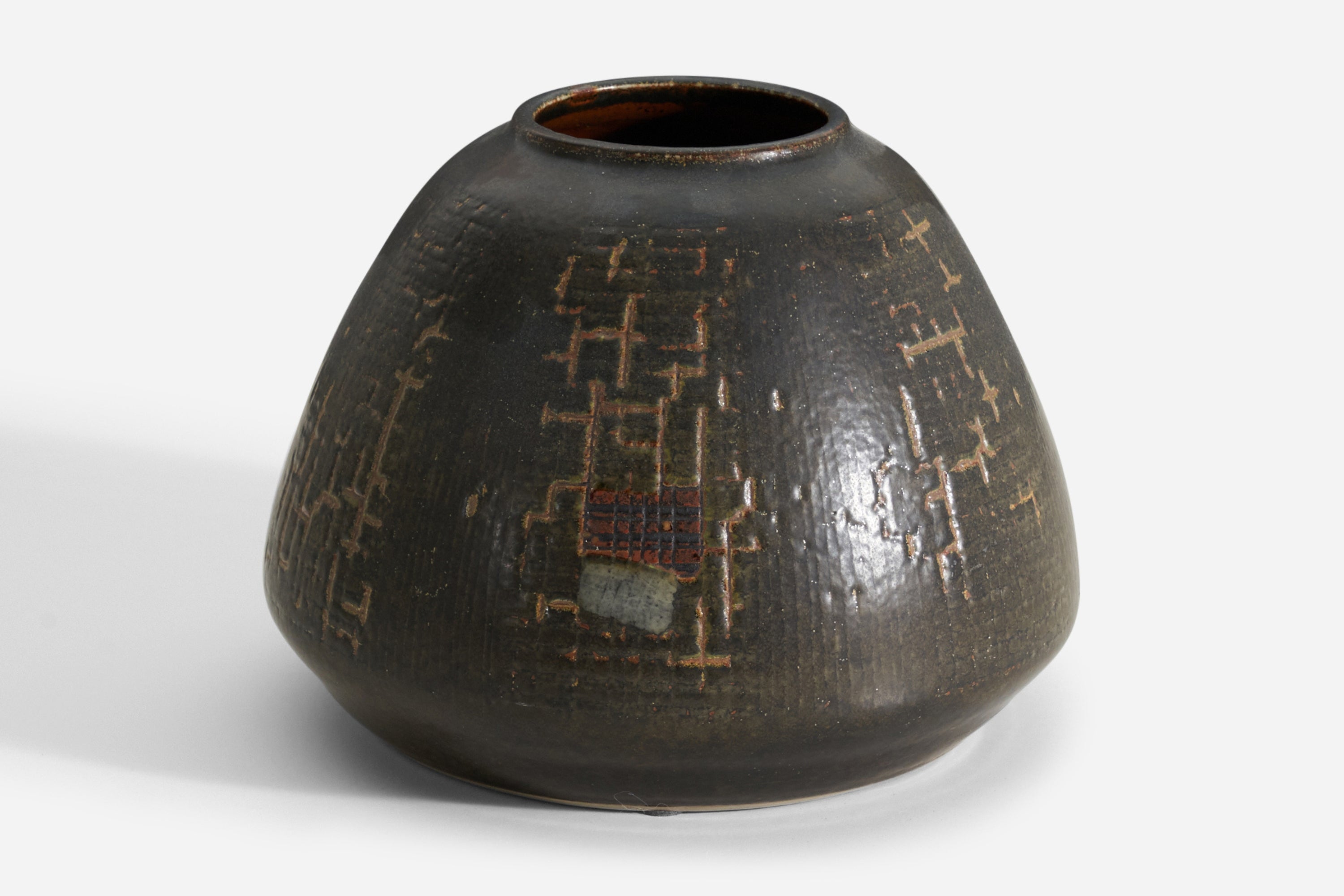 Carl-Harry Stålhane, Unique Large Vase, Glazed Ceramic, Rörstands, 1961 For Sale