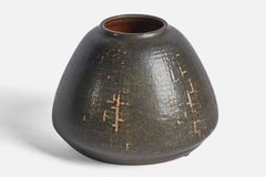Carl-Harry Stålhane, Einzigartige Vase, Steingut, Schweden, 1950er Jahre