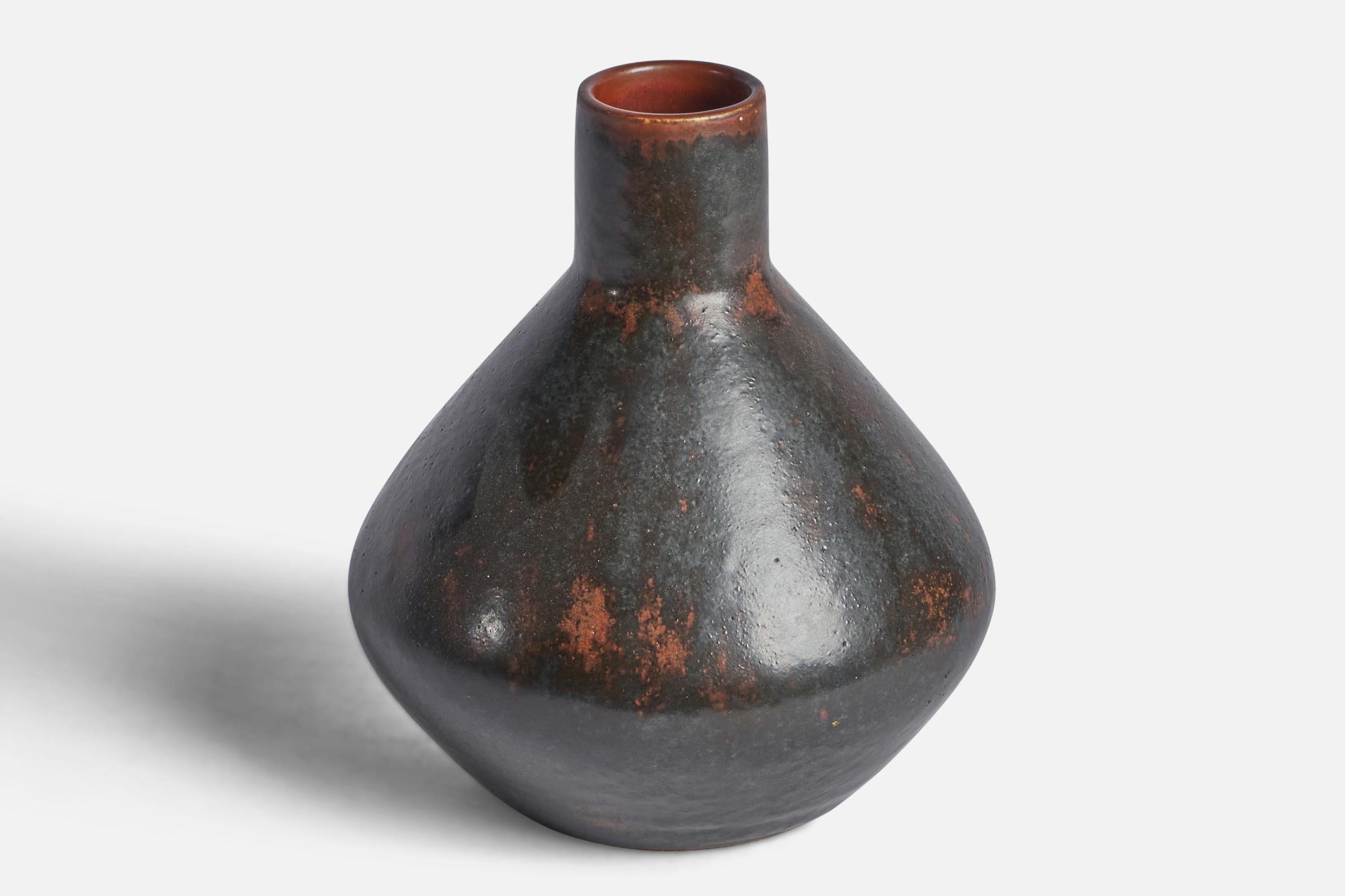 Mid-Century Modern Carl-Harry Stålhane, Unique Vase, Stoneware, Sweden, 1950s For Sale