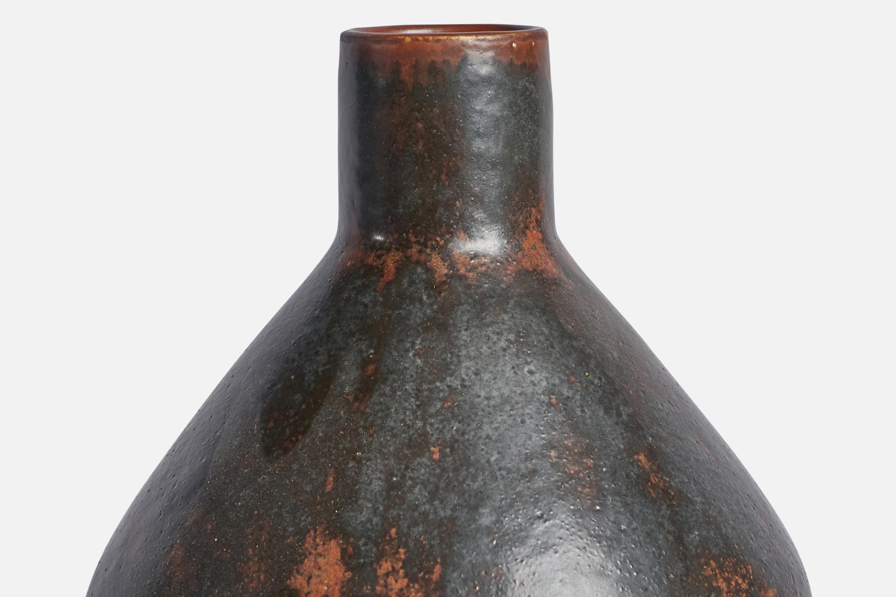 Swedish Carl-Harry Stålhane, Unique Vase, Stoneware, Sweden, 1950s For Sale