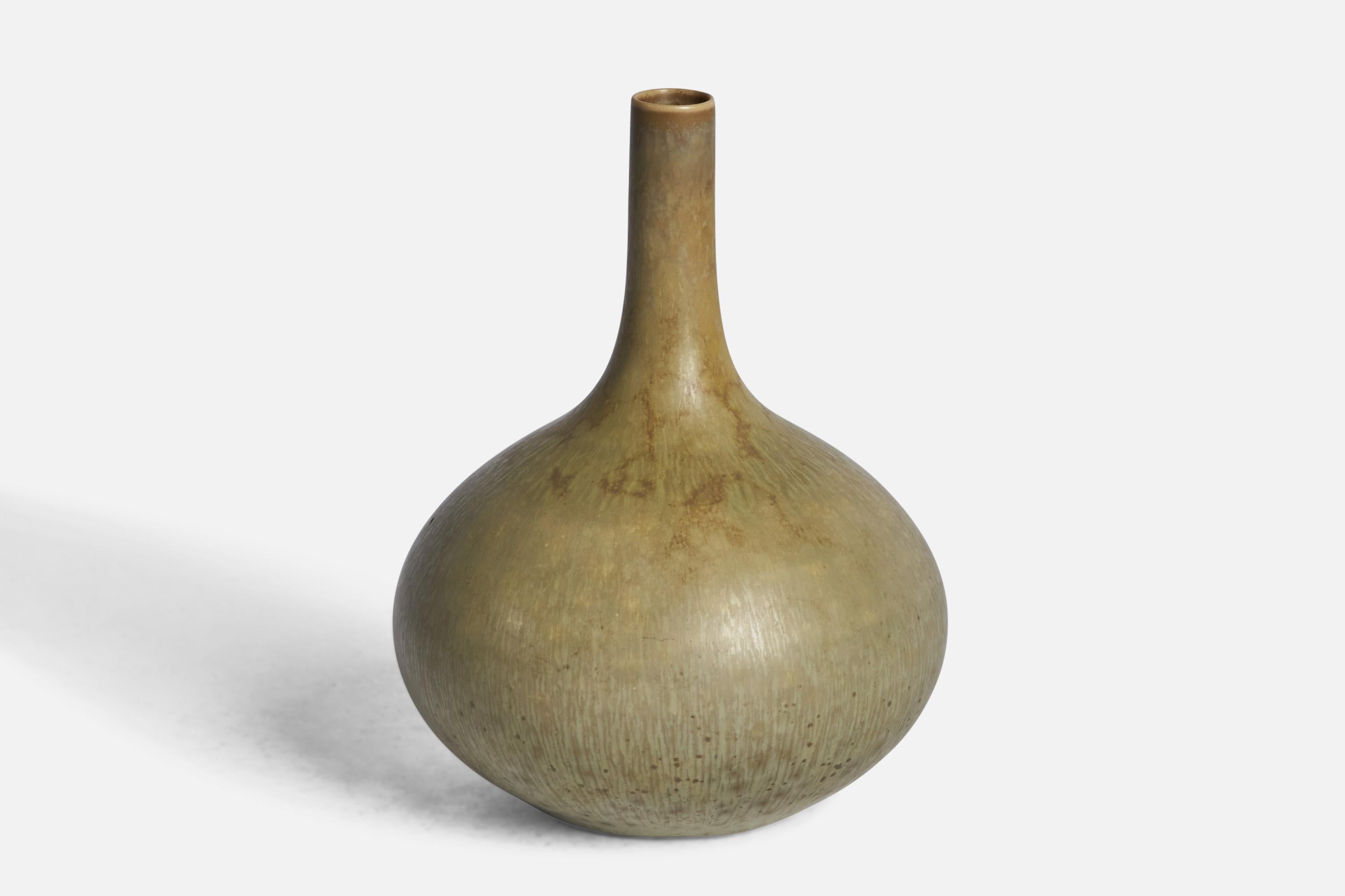 Mid-20th Century Carl-Harry Stålhane, Unique Vase, Stoneware, Sweden, 1950s For Sale