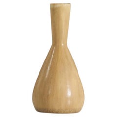 Vintage Carl-Harry Stålhane, Vase, Beige-Glazed Stoneware, Rörstrand, Sweden, 1960s