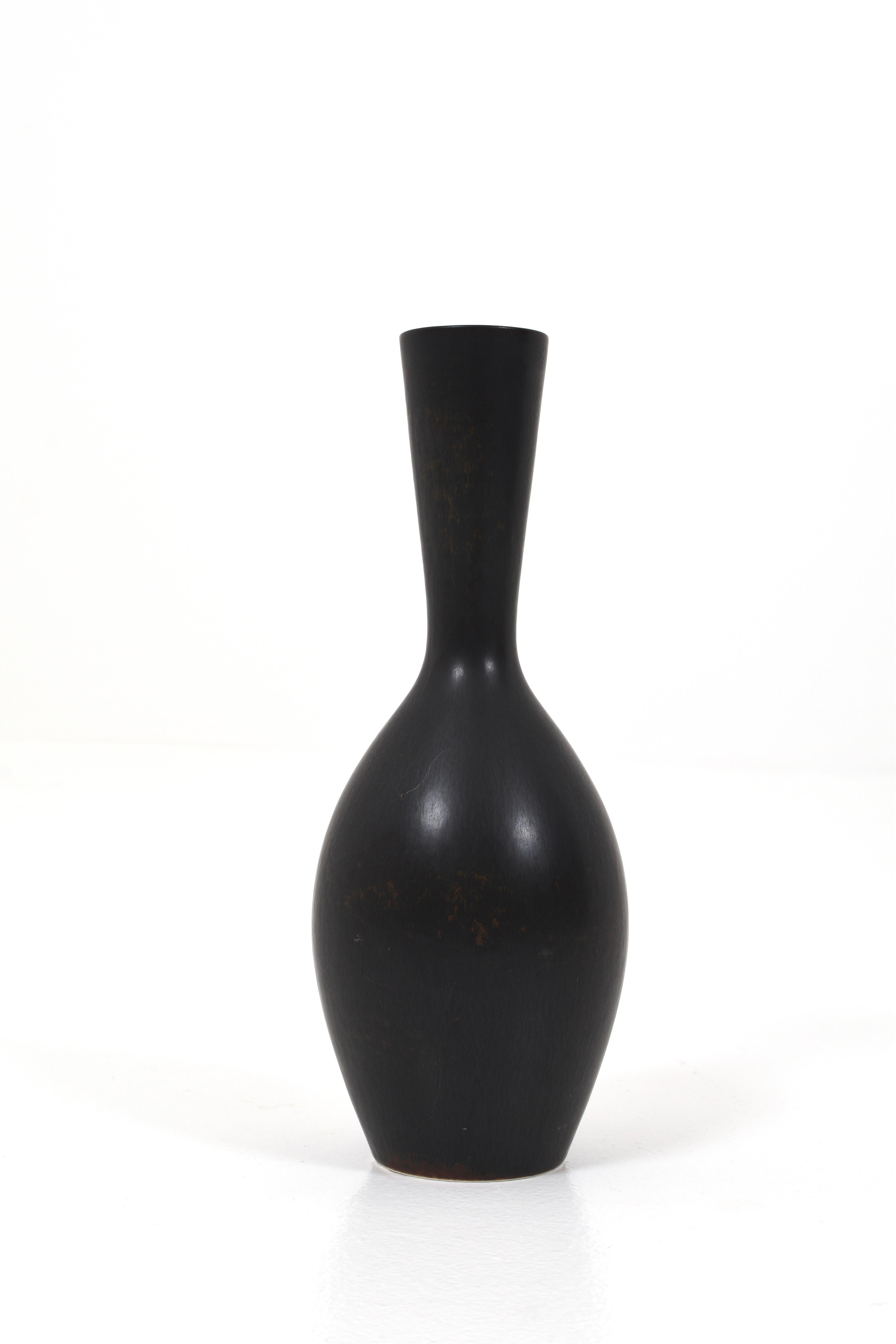 Carl-Harry Stålhane, Vase, Glazed Stoneware, Rörstrand, Sweden, 1950s In Good Condition For Sale In Göteborg, SE