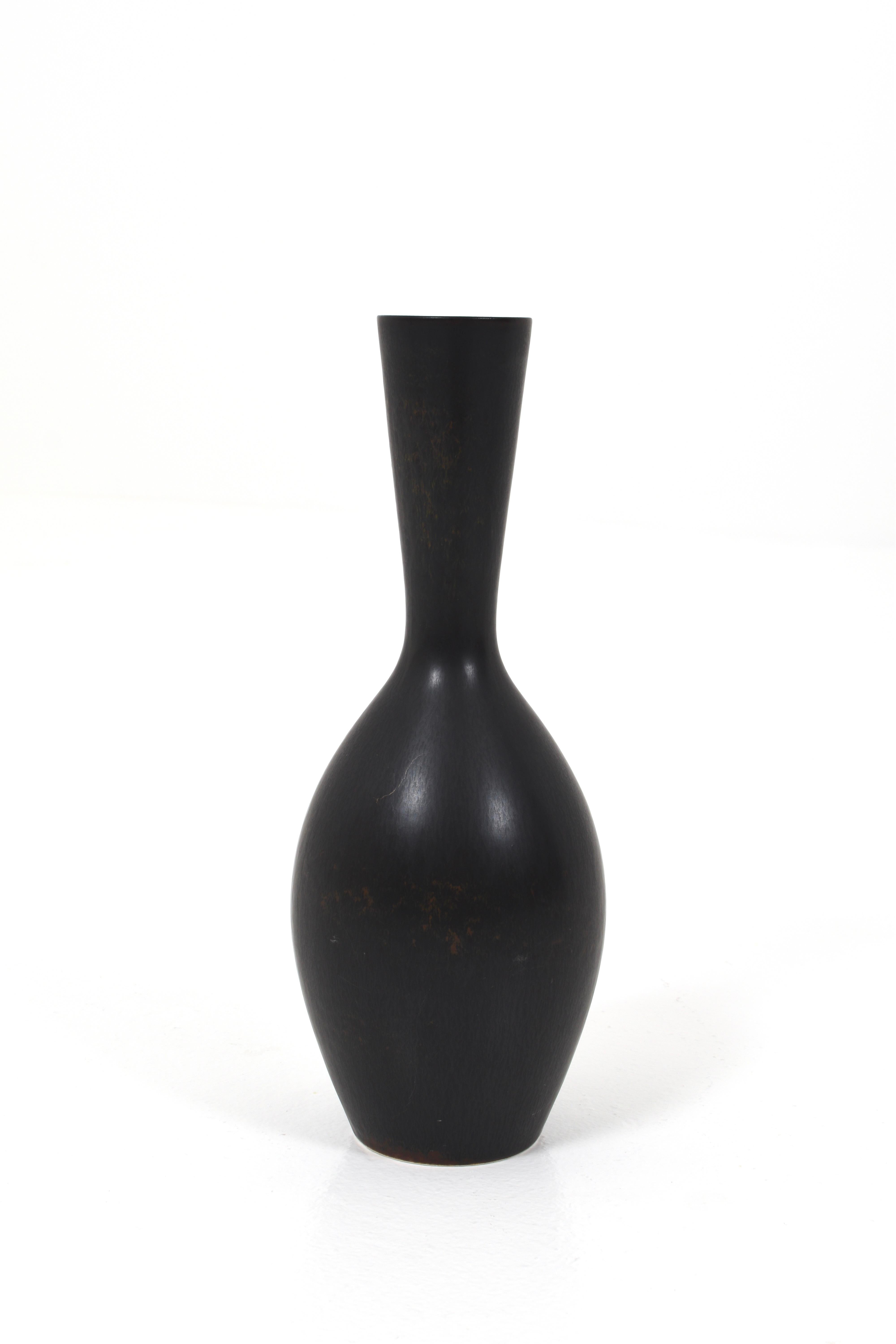 Mid-20th Century Carl-Harry Stålhane, Vase, Glazed Stoneware, Rörstrand, Sweden, 1950s For Sale