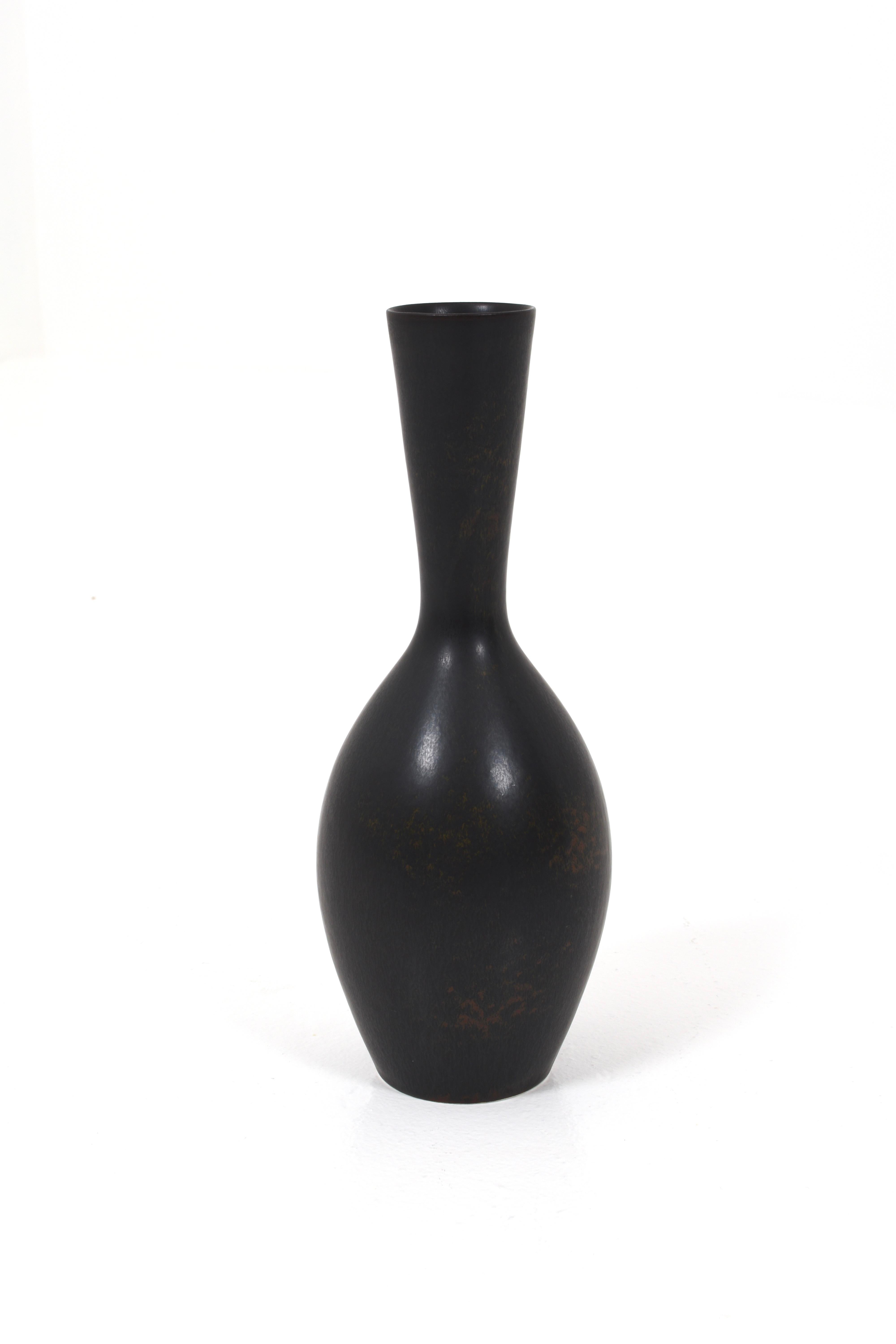 Ceramic Carl-Harry Stålhane, Vase, Glazed Stoneware, Rörstrand, Sweden, 1950s For Sale