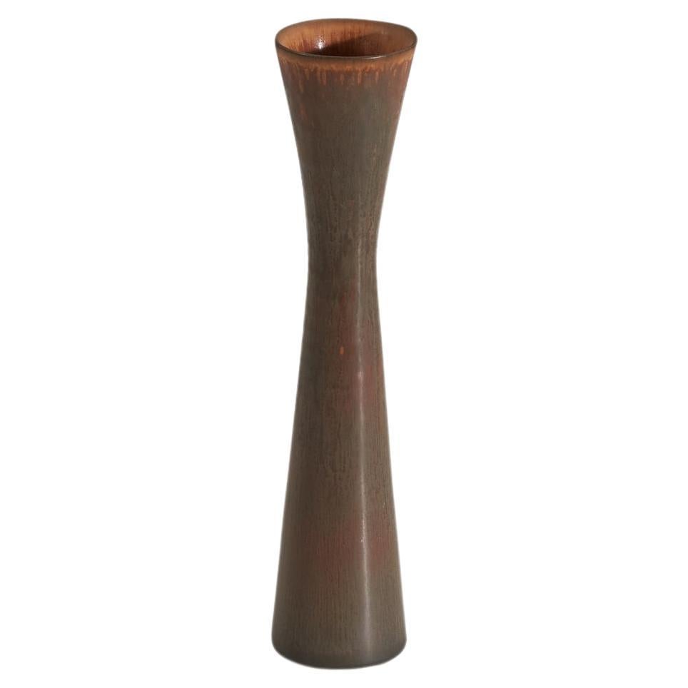 Carl-Harry Stålhane, Vase, Glazed Stoneware, Rörstrand, Sweden, 1960s For Sale