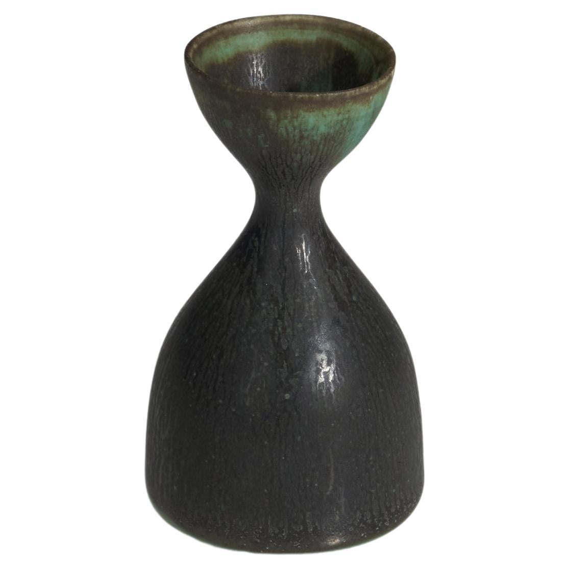 Carl-Harry Stålhane, Vase, Glazed Stoneware, Rörstrand, Sweden, 1960s For Sale