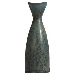 Carl-Harry Stålhane, Vase, Green Glazed Stoneware, Rörstrand, Sweden, 1960s