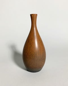 Carl Harry Stalhane Vase Rörstrand SYA Stoneware Brown Hares Fur Glaze Sweden