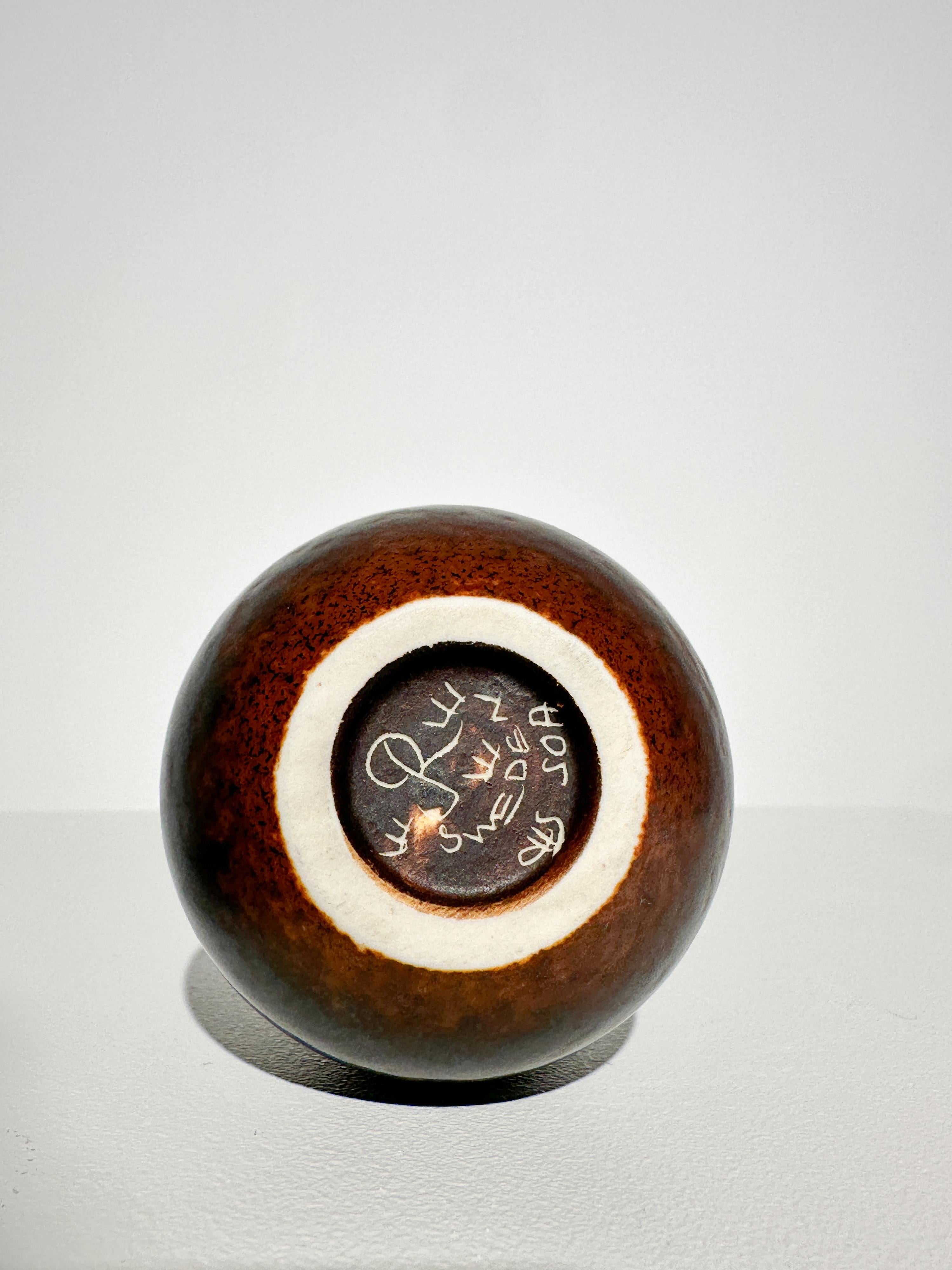 Metà XX secolo Vaso Carl-Harry Stalhane Gres Rörstrand Ceramica Svezia 1950s in vendita