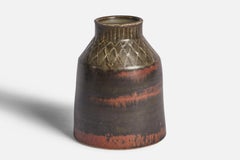 Carl-Harry Stålhane, Vase, Steingut, Schweden, 1950er Jahre