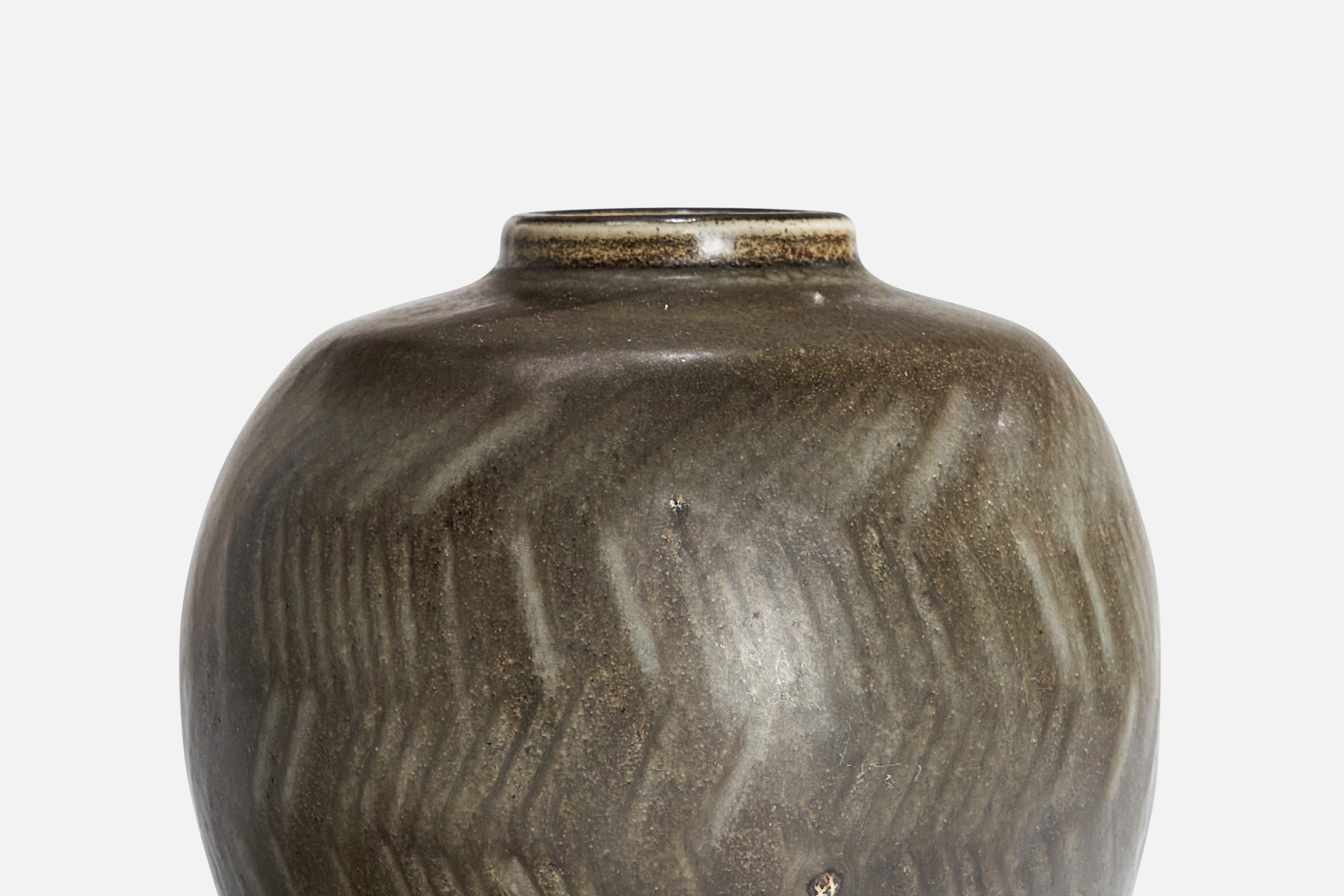 Metà XX secolo Carl-Harry Stålhane, Vaso, Gres, Svezia, anni '50 in vendita