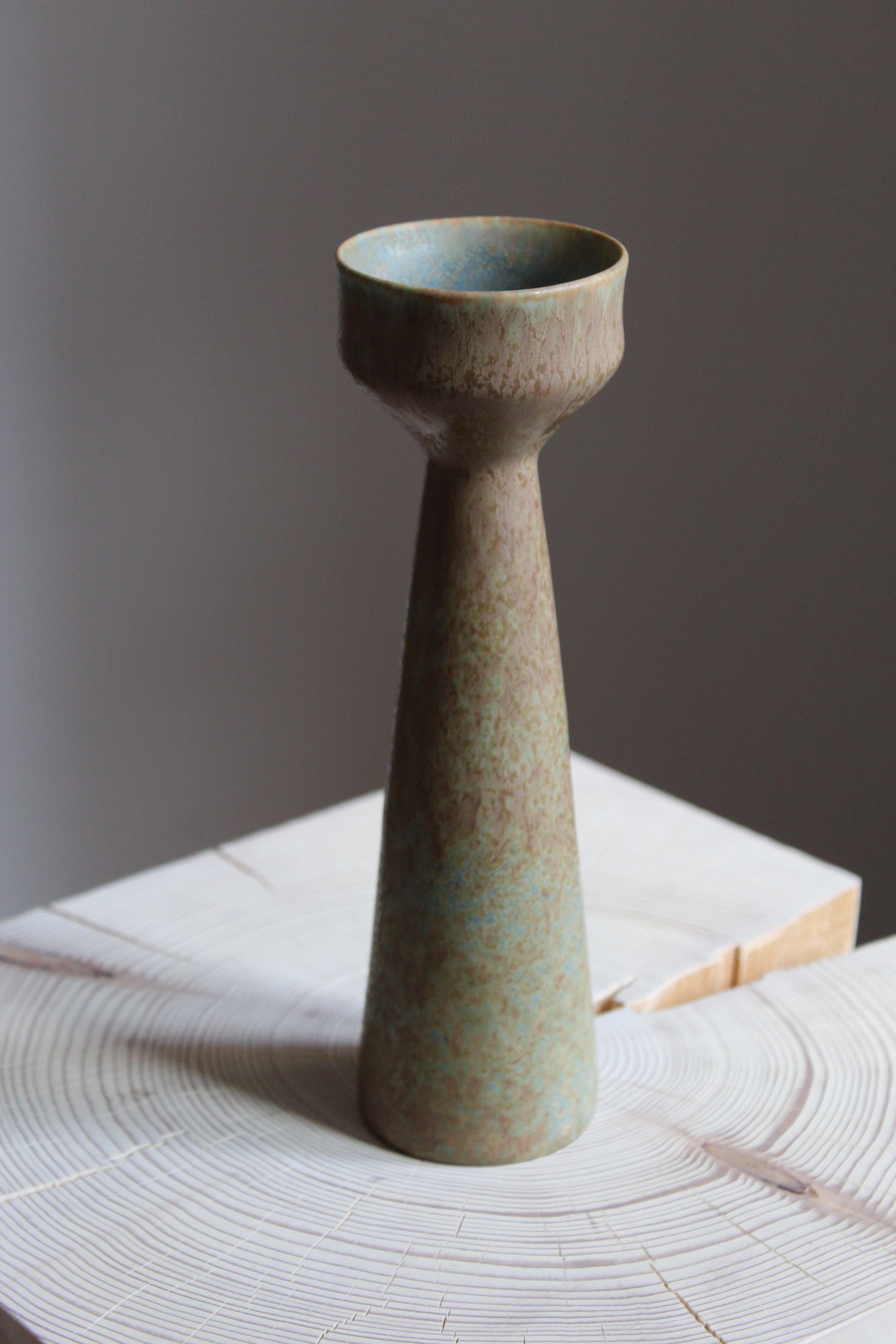 Mid-Century Modern Carl-Harry Stålhane, Vase or Vessel, Glazed Stoneware Rörstand, 1950s