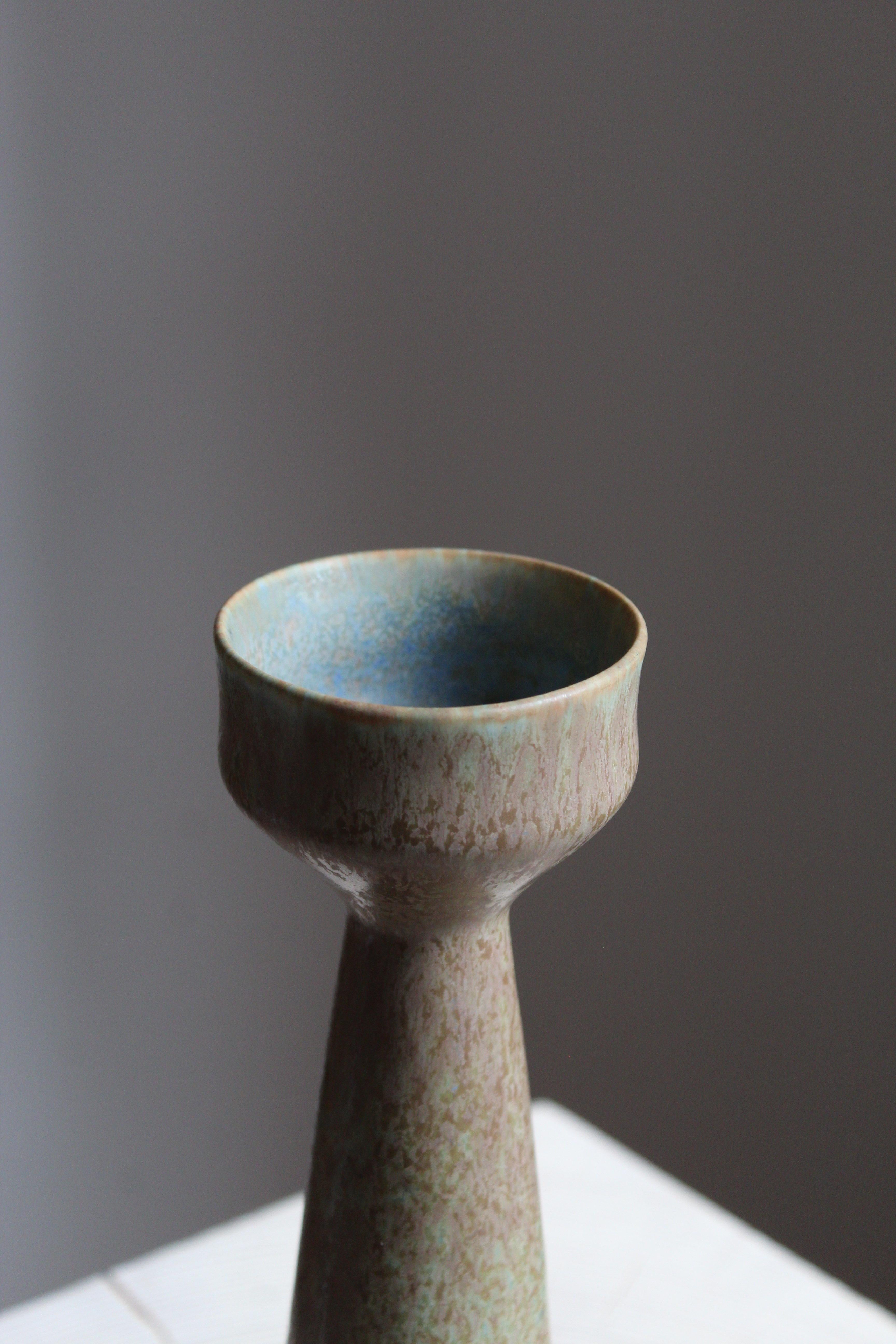 Swedish Carl-Harry Stålhane, Vase or Vessel, Glazed Stoneware Rörstand, 1950s