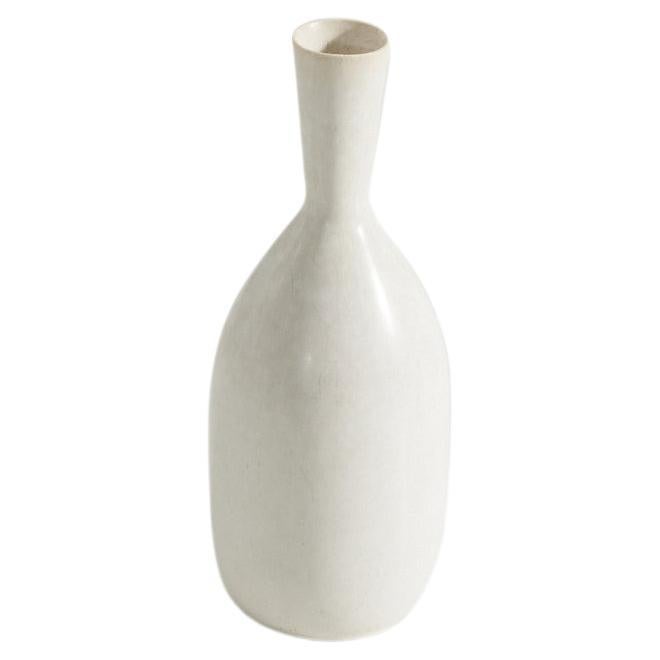 Carl-Harry Stålhane, Vase, White-Glazed Stoneware, Rörstrand, Sweden, 1960s For Sale