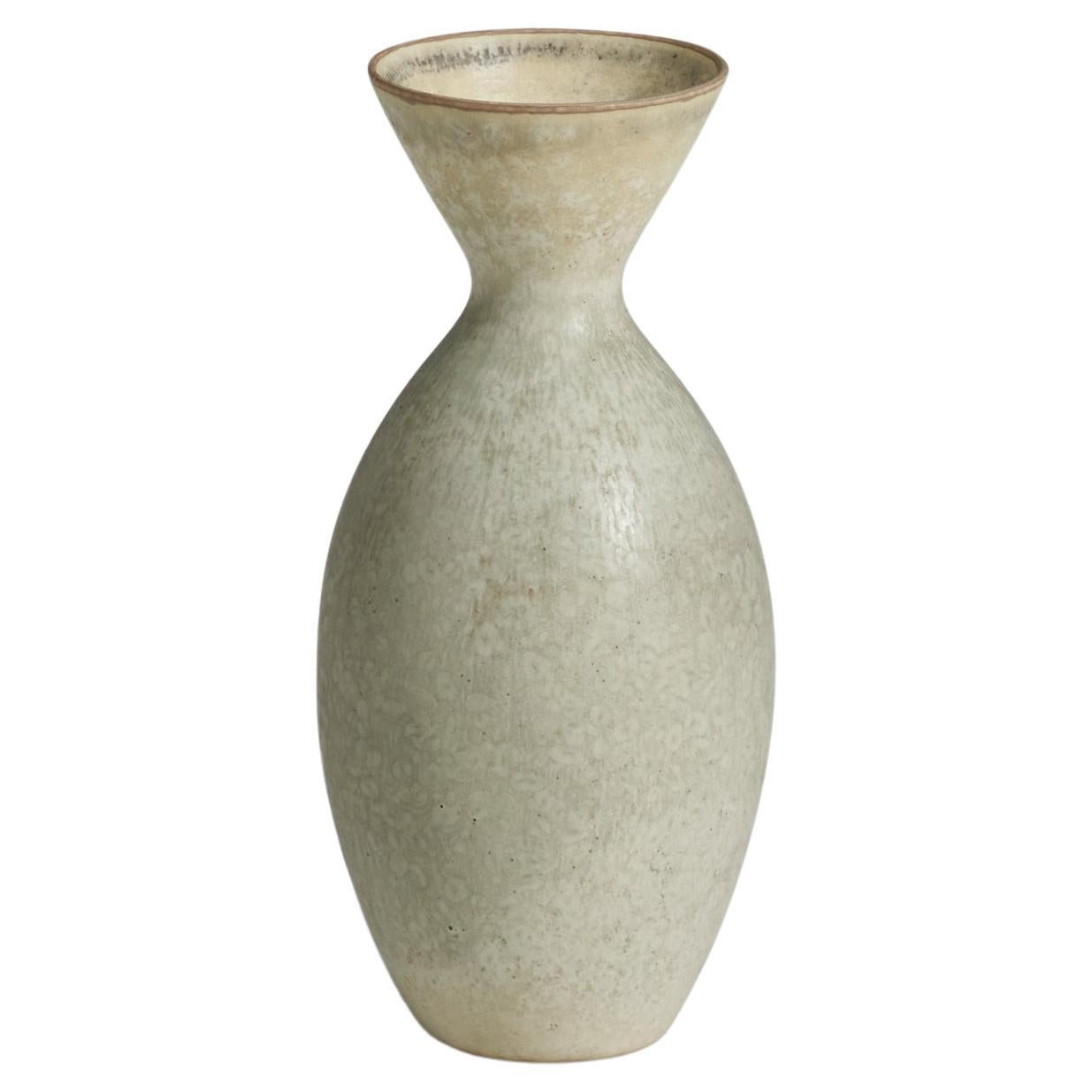 Carl-Harry Stålhane, Vase, White Glazed Stoneware, Rörstrand, Sweden, 1960s For Sale