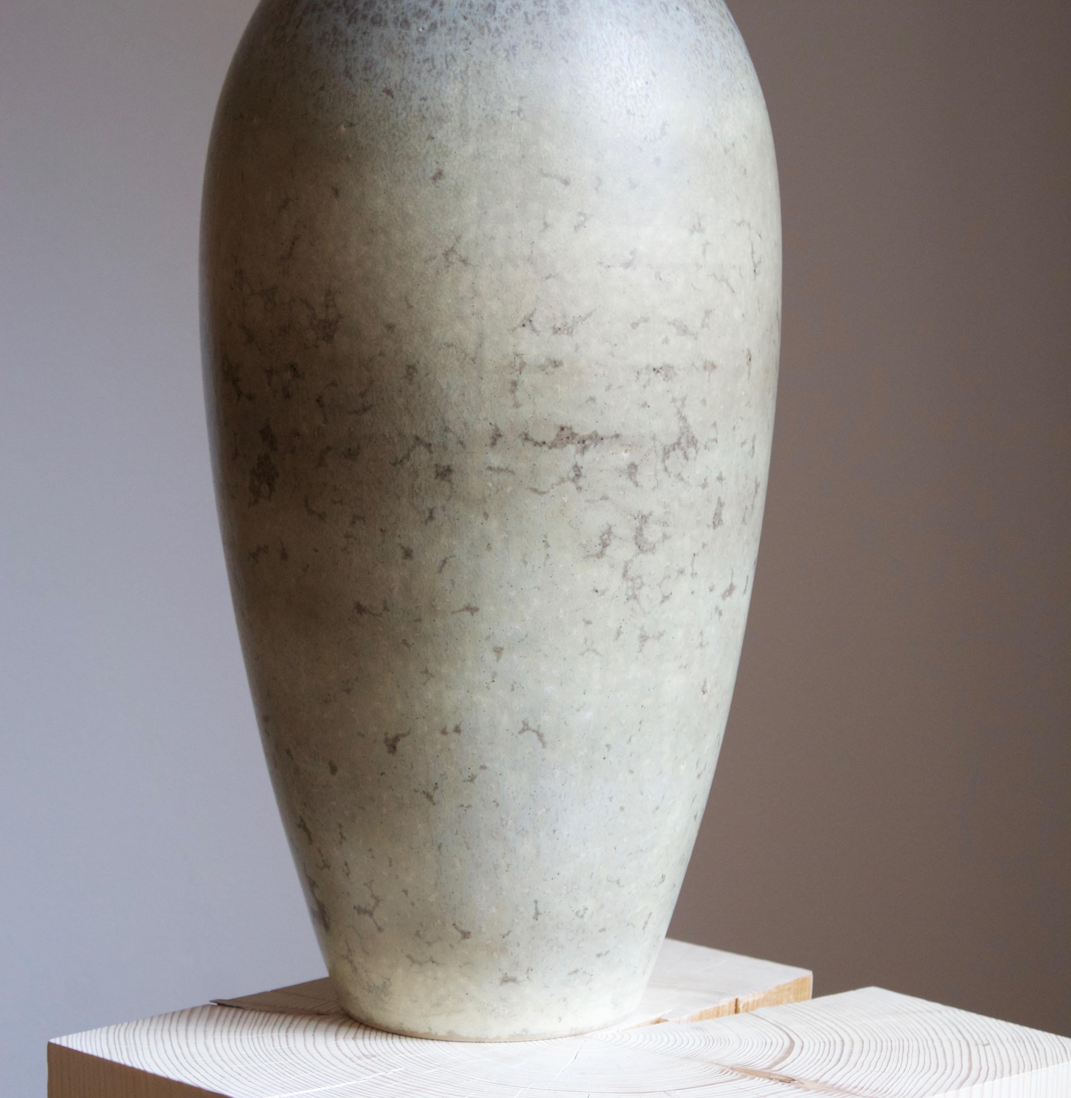 Swedish Carl-Harry Stålhane, Very Large Table Lamp, Glazed Stoneware, Rörstand, 1950s