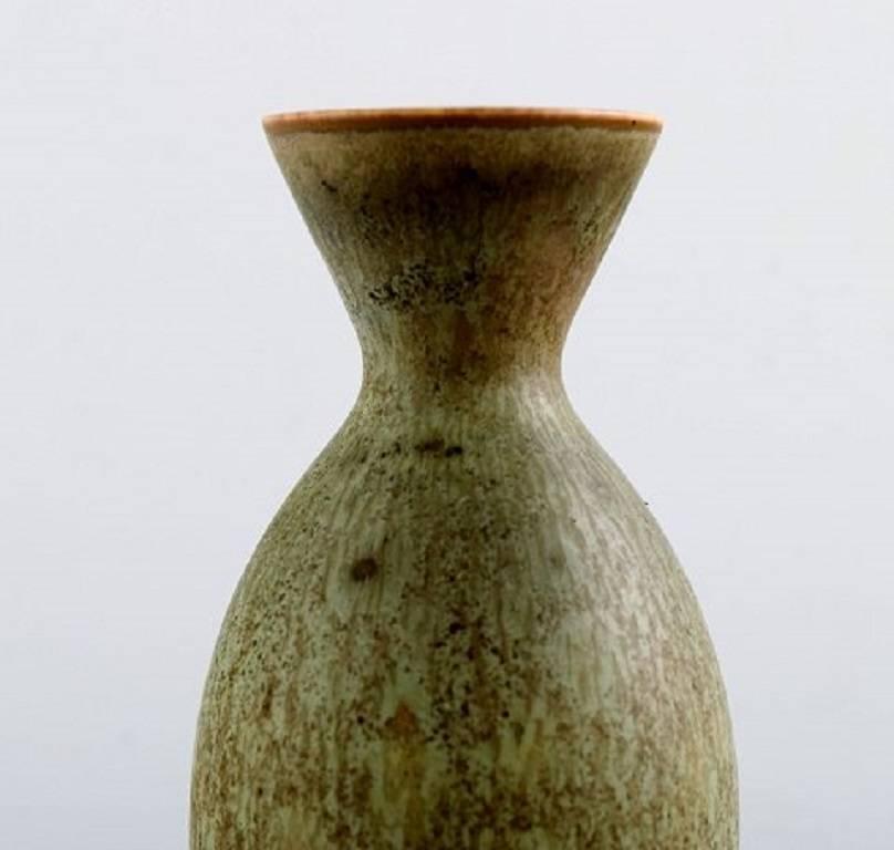 Scandinavian Modern Carl Harry Stålhane, Rörstrand Stoneware Vase, Egg Shell Glaze
