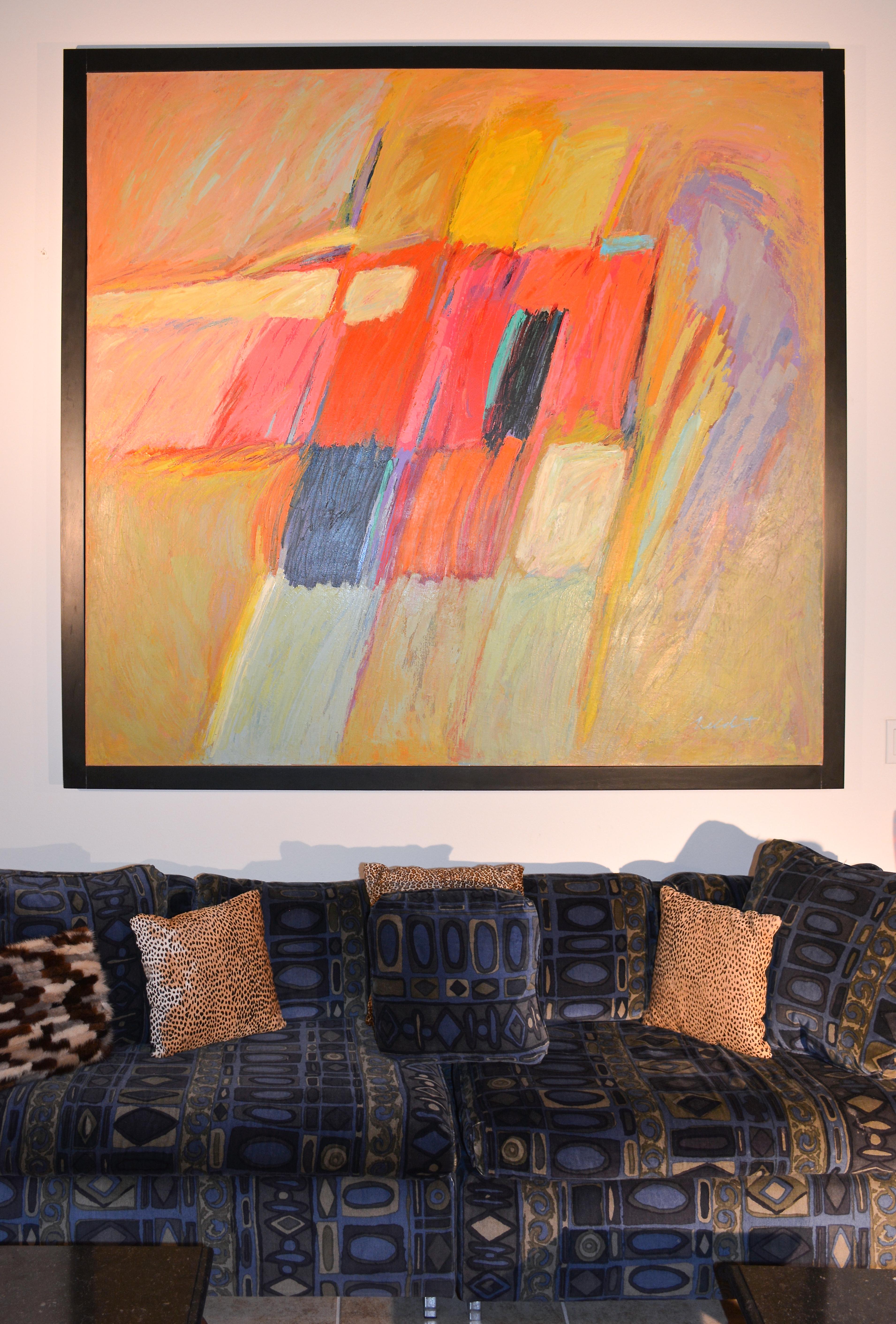 Modernes abstraktes Gemälde, Öl auf Leinwand, Gemälde von Carl Heldt, „HOPSCOTCH“ im Angebot 3