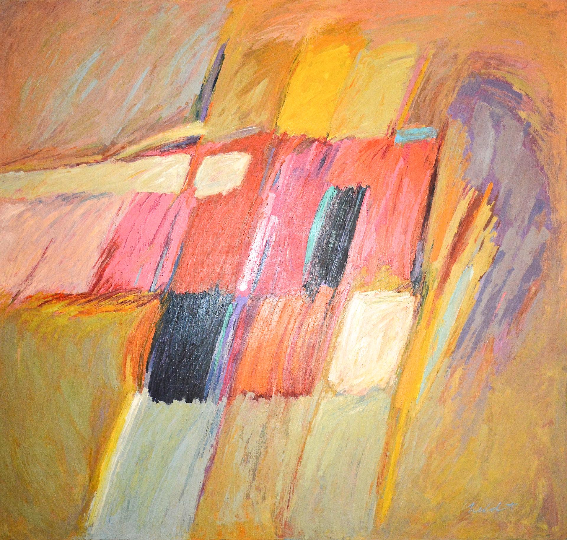Modernes abstraktes Gemälde, Öl auf Leinwand, Gemälde von Carl Heldt, „HOPSCOTCH“ im Angebot 1