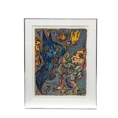 Carl-Henning Pedersen Colour lithograph "The 5th day of creation - Night"