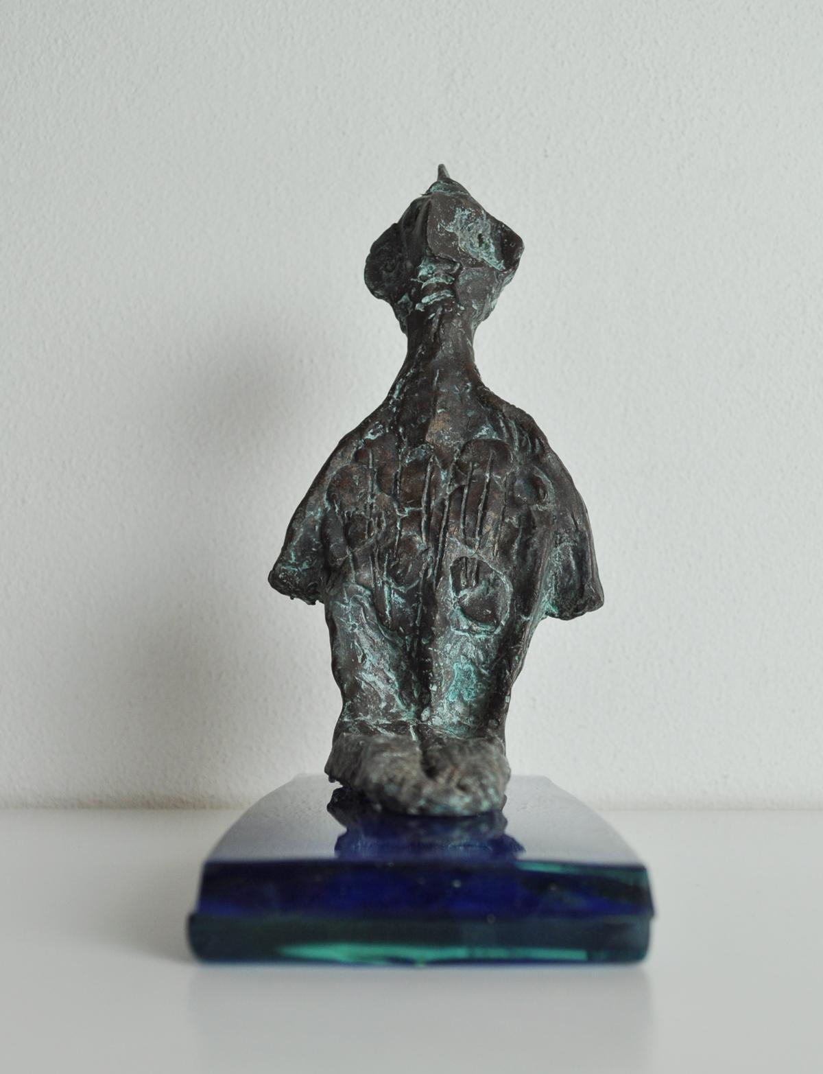 Carl-Henning Pedersen, beautiful patined copper Sculpture from the 1990s,
19 cm H x 9 cm W x 17 cm D

Carl-Henning Pedersen (1913 – 2007) was a Danish painter and a key member and amongst the founders of the COBRA movement. 
Amongst others he was
